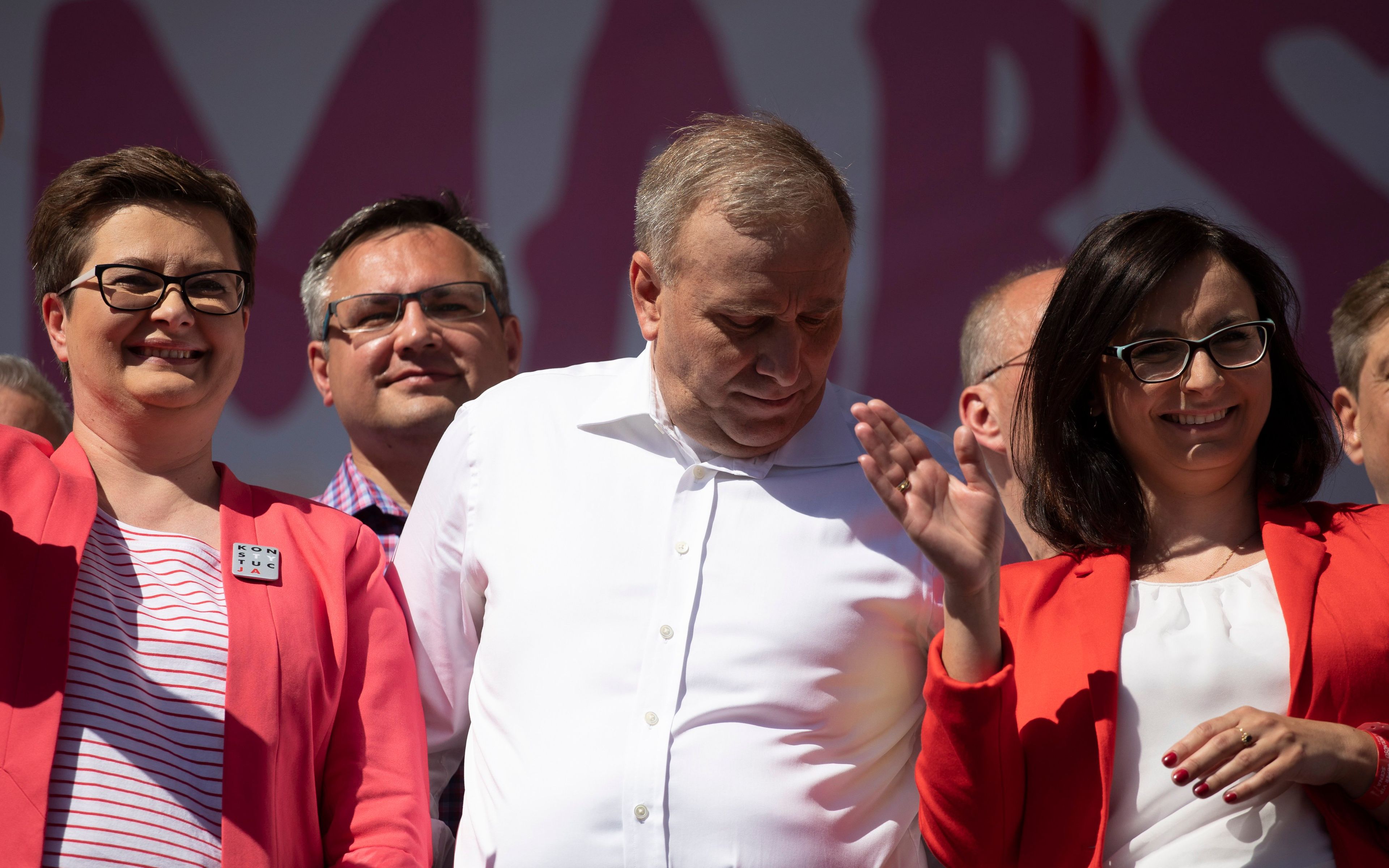 12.05.2018 Warszawa , Stare Miasto . Marsz Wolnosci . Katarzyna Lubnauer , Grzegorz Schetyna , Kamila Gasiuk - Pihowicz
Fot. Dawid Zuchowicz / Agencja Gazeta