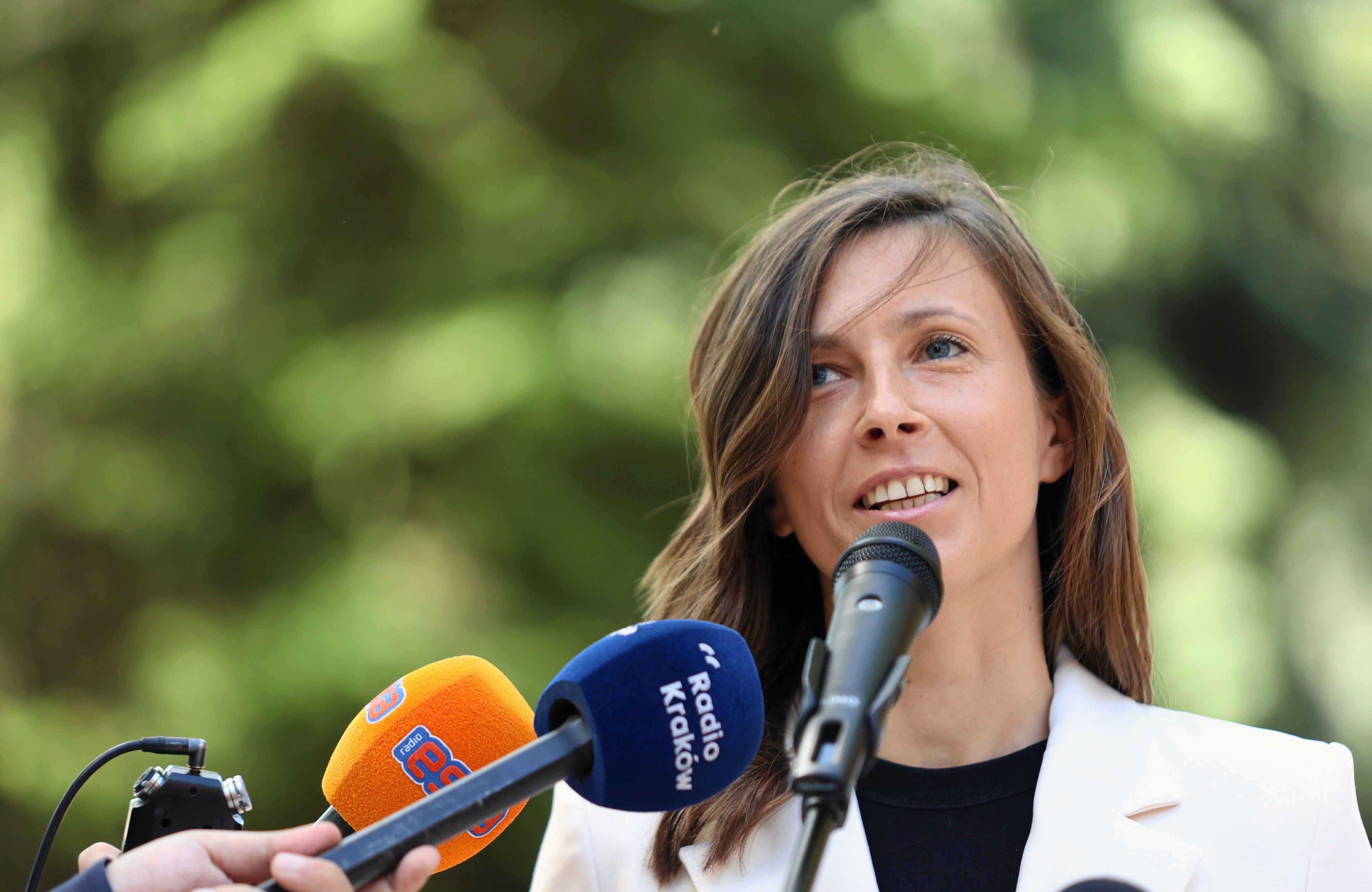 wiceprezydentka Krakowa Maria Klaman podczas konferencji prasowej