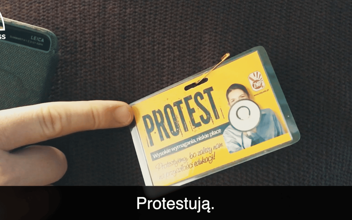 Grafika do artykułu Zobacz SKF. Strajkową Kronikę Filmową (Dzień 1)."Żeby się nie wstydzić, że jesteśmy nauczycielami"