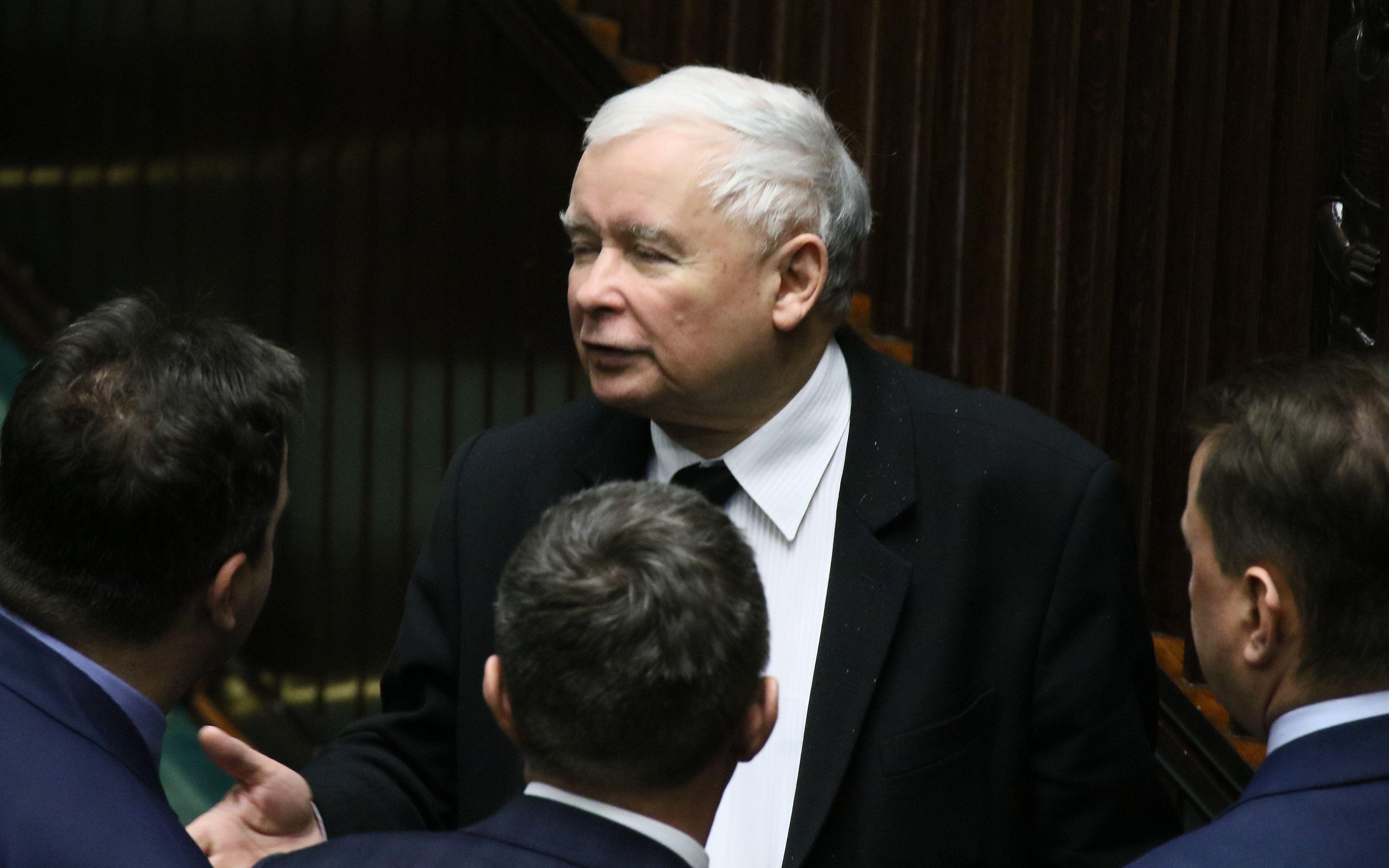 16.01.2019 Warszawa , Sejm . Prezes PiS Jaroslaw Kaczynski w przerwie obrad sejmu . Poslowie podczas glosowania nad poprawkami do Ustawy Budzetowej na rok 2019 .
Fot. Slawomir Kaminski / Agencja Gazeta
