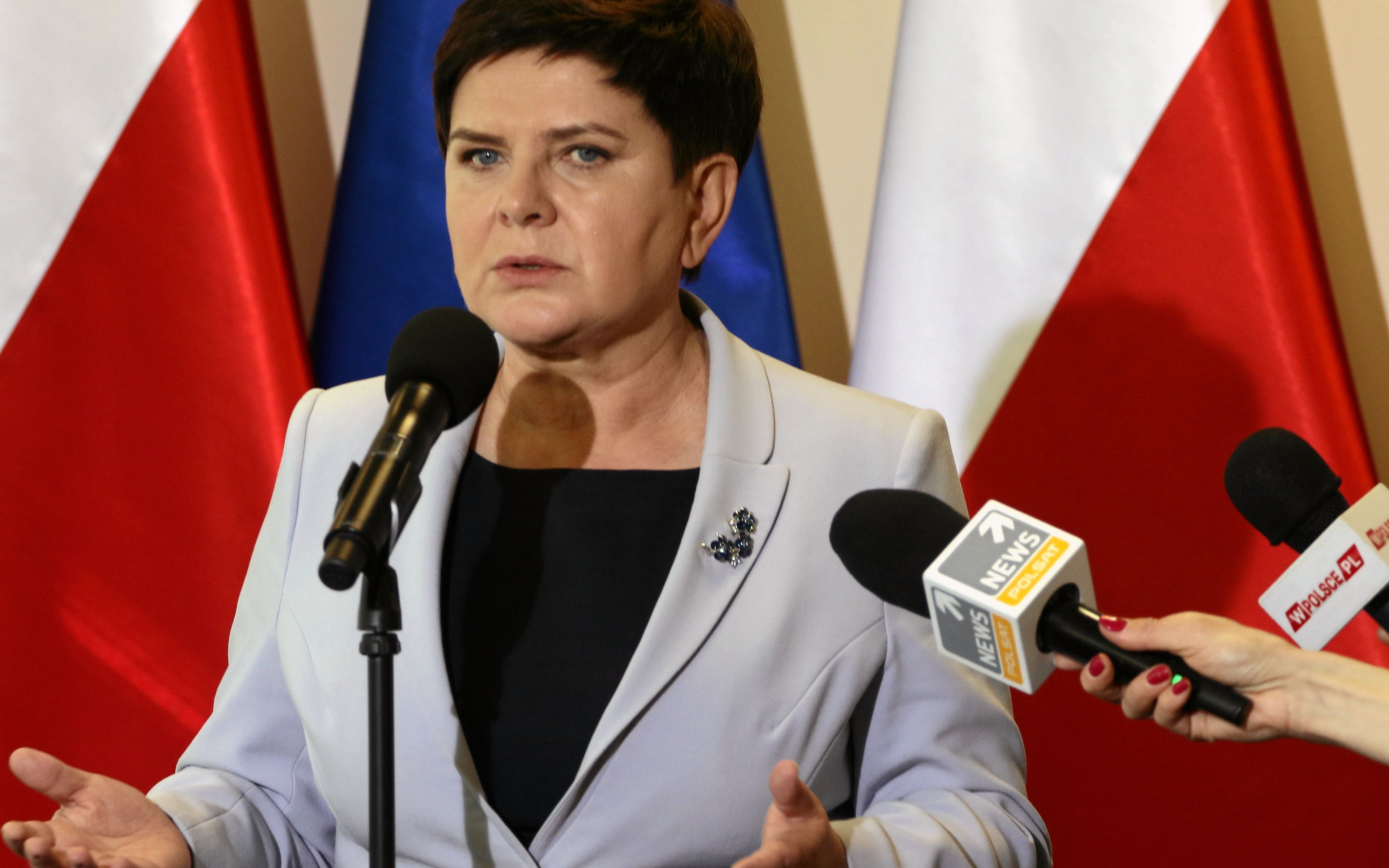 01.04.2019 Warszawa , ul Limanowskiego , Centrum Dialogu . Przewodniczaca Komitetu Spolecznego Rady Ministrow Beata Szydlo po rozmowach przedstawicieli rzadu z przedstawicielami Zwiazku Nauczycielstwa Polskiego , przed ogolnopolskim strajkiem w oswiacie .
Fot. Slawomir Kaminski / Agencja Gazeta