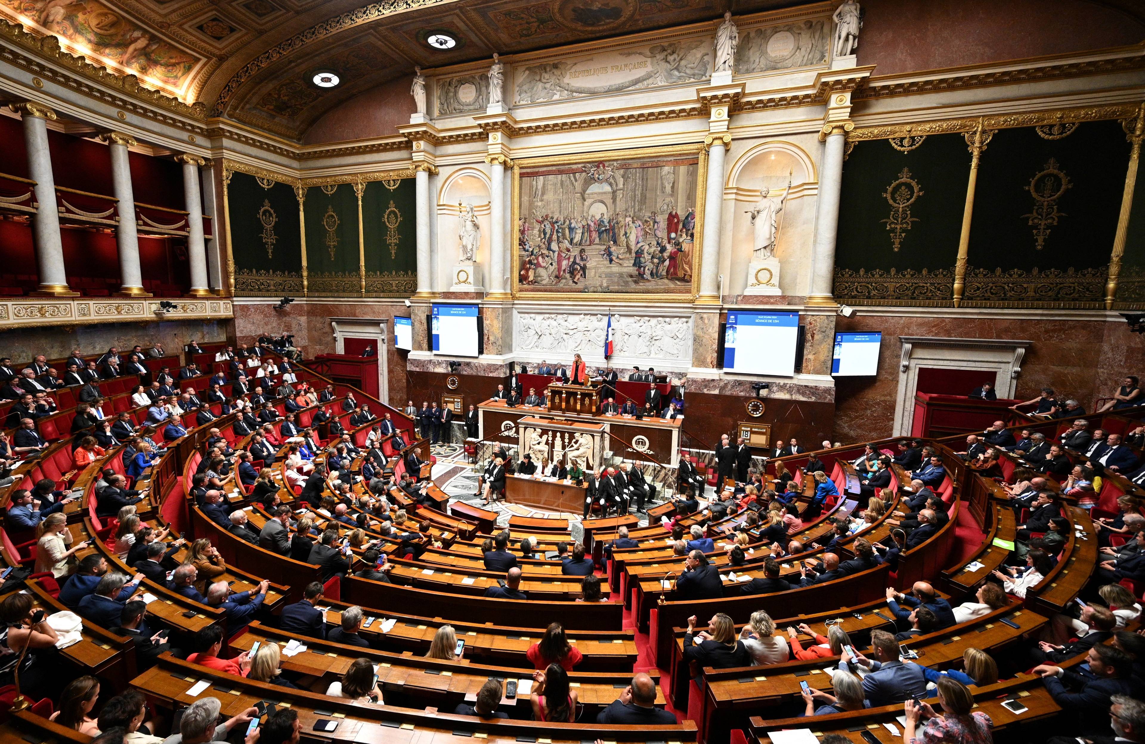Posiedzenie izby niższej Zgromadzenia Narodowego Francji