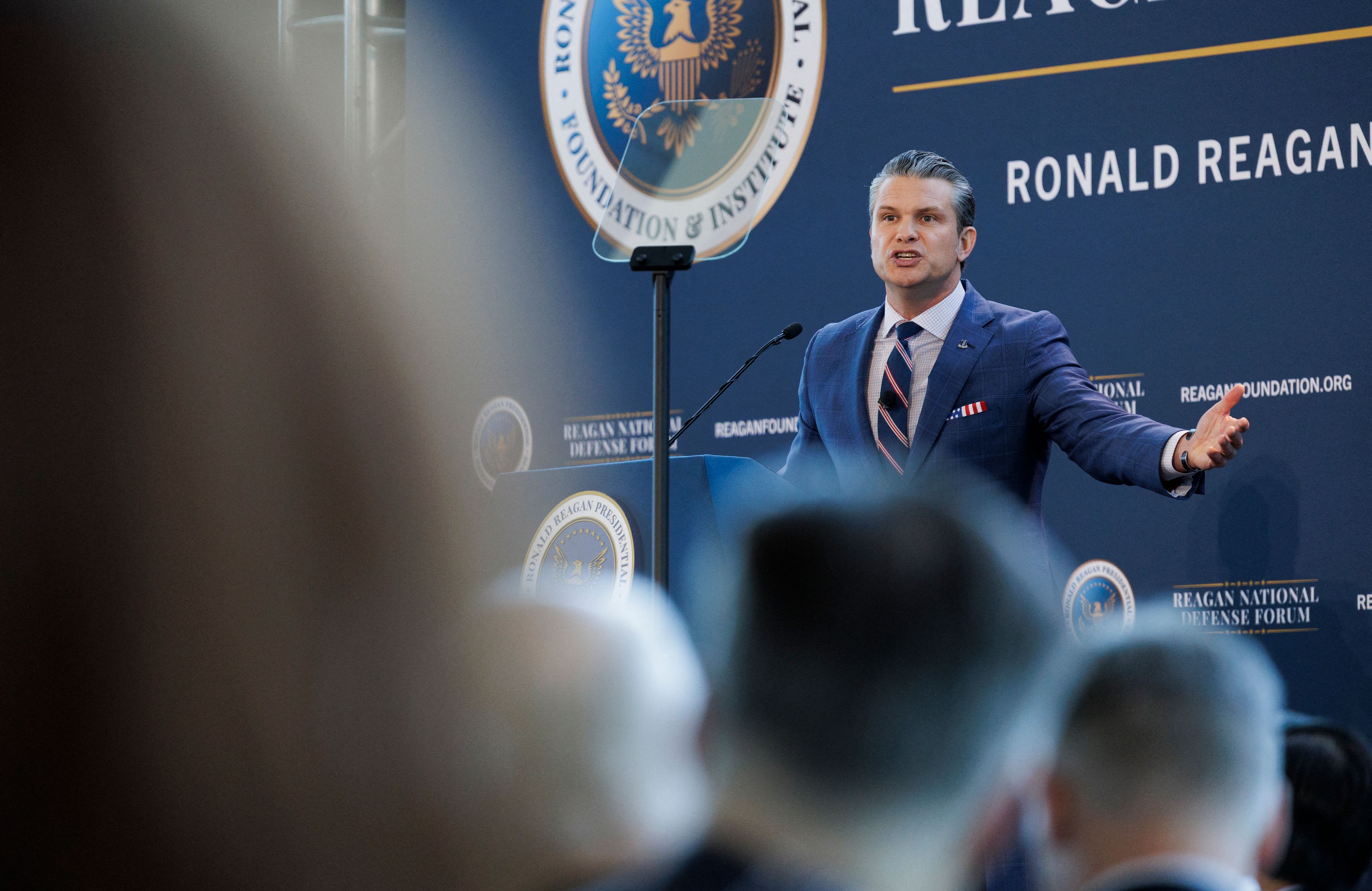 U.S. Secretary of War Pete Hegseth Gives Address At Reagan National Defense Forum