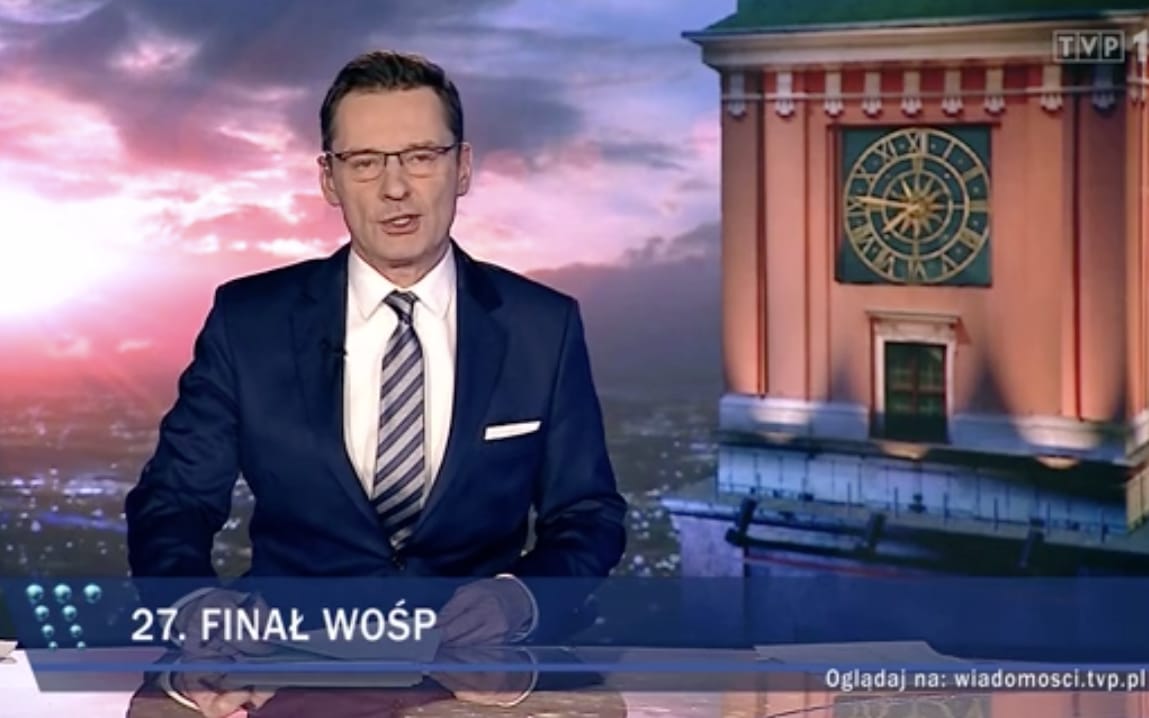 Grafika do artykułu Owsiak przykryty Caritasem. 23 sekundy Wiadomości TVP o WOŚP, ale insynuacja się zmieściła
