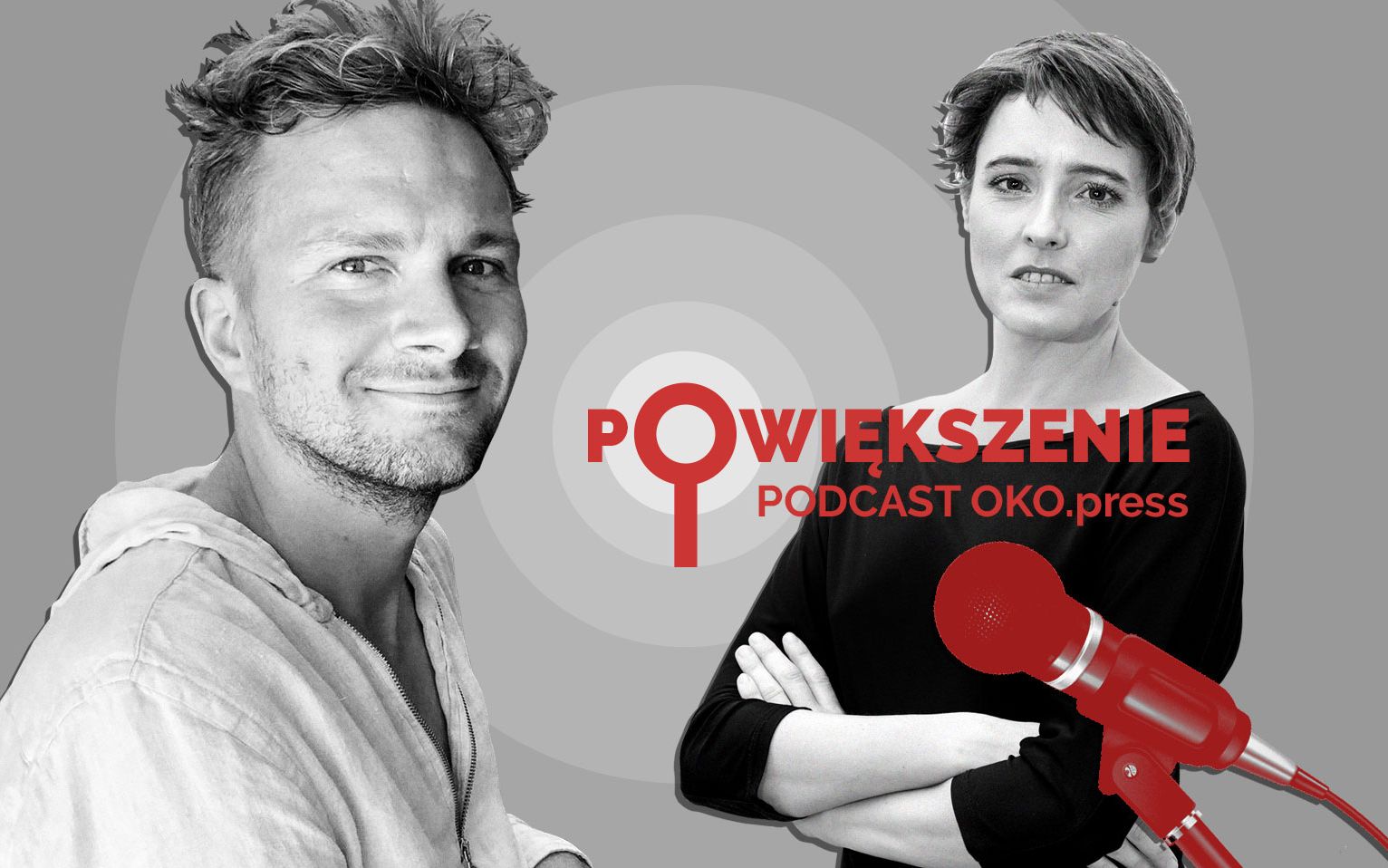 Grafika do artykułu „Głusi opowiadają sobie dowcipy o tłumaczach” [MÓJ PODCAST ROKU]