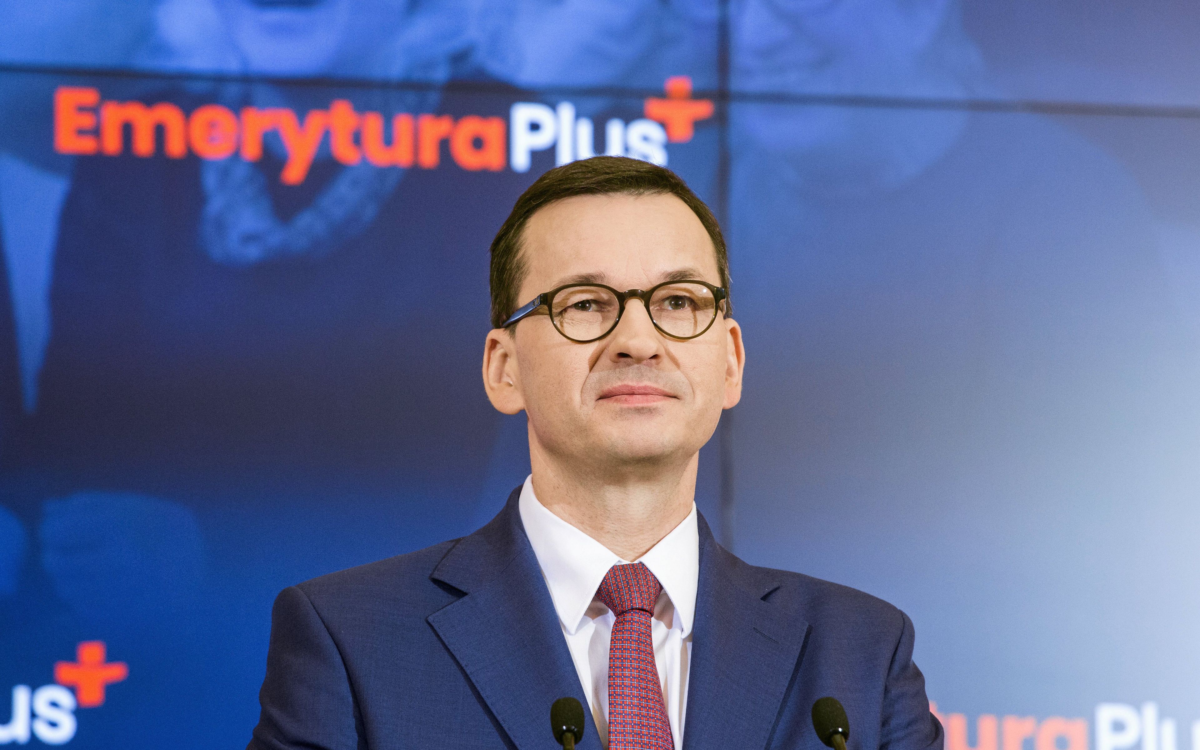 26.03.2019 Warszawa , aleje Ujazdowskie, Kancelaria Prezesa Rady Ministrow . Premier Mateusz Morawiecki podczas konferencji prasowej dotyczacej programu Emerytura Plus .
Fot. Adam Stepien / Agencja Gazeta
