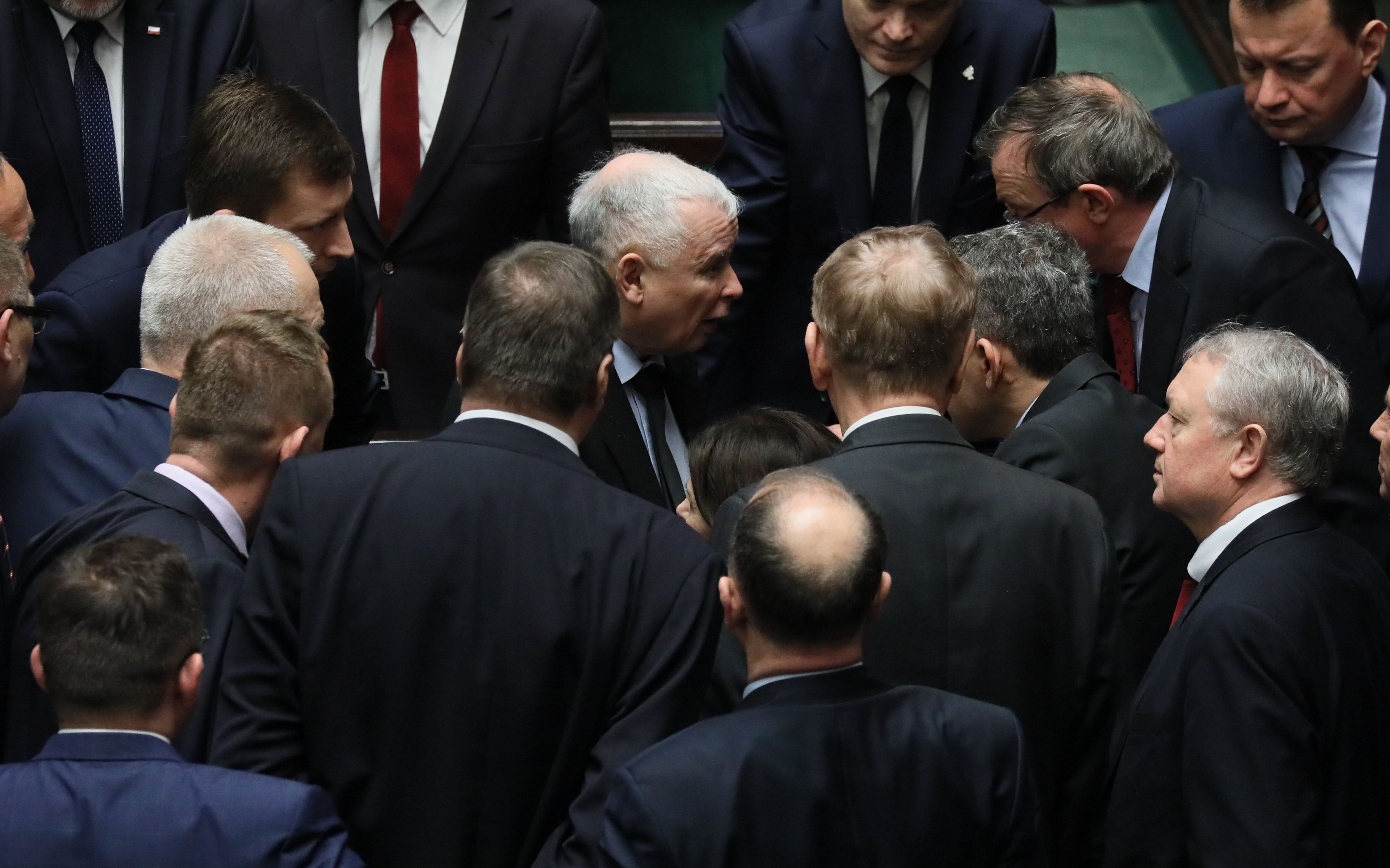 15.03.2019 Warszawa , ul Wiejska . Sejm . Poslowie podczas porannego bloku glosowan . Prezes Jaroslaw Kaczynski i poslowie PiS. 
Fot. Slawomir Kaminski / Agencja Gazeta