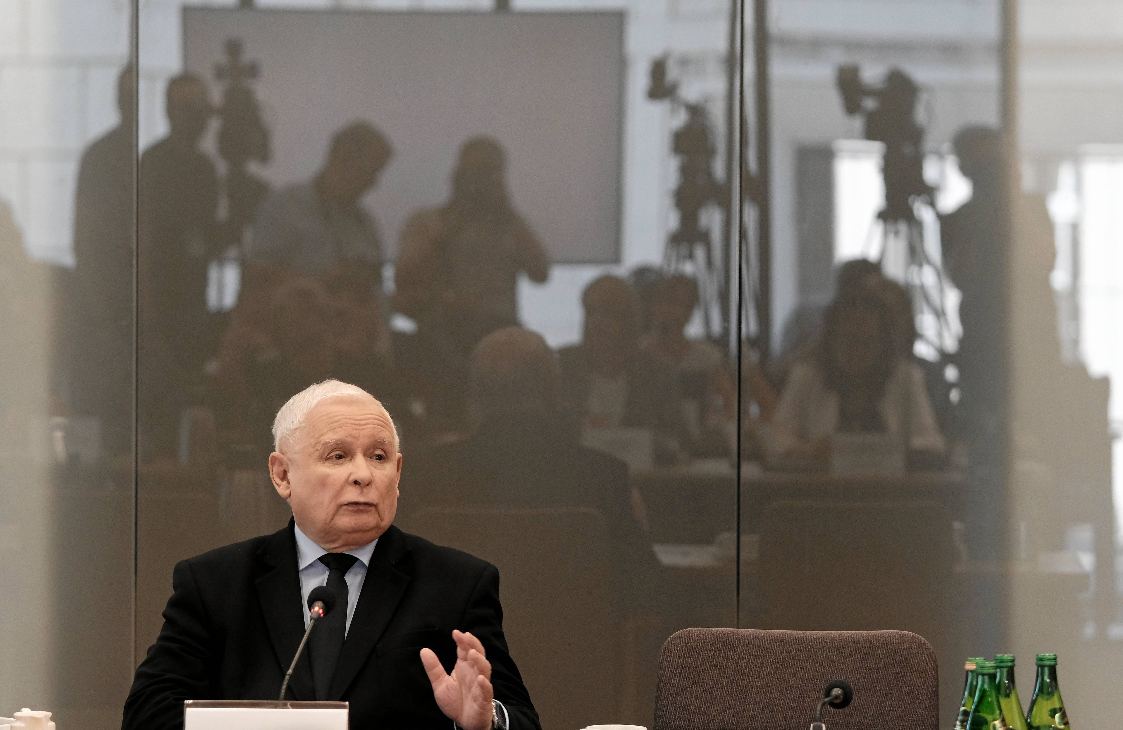 Jarosław Kaczyński podczas przesłuchania przed komisją śledczą