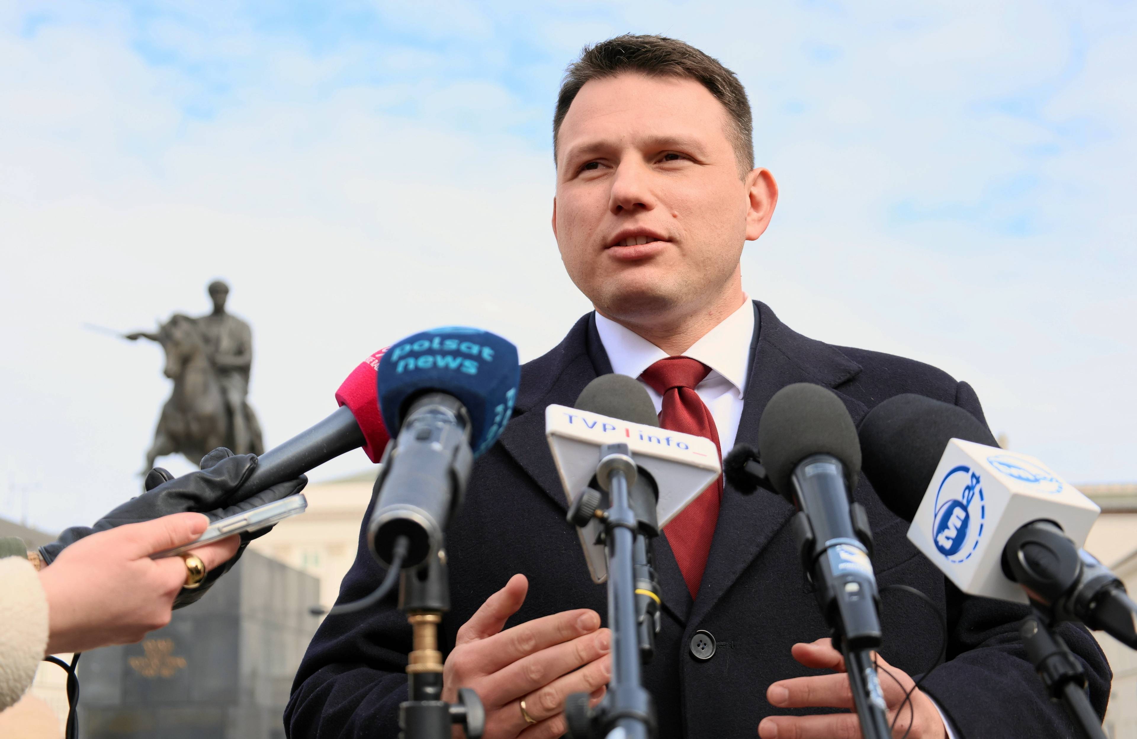 Slawomir Mentzen po spotkaniu z prezydentem Andrzejem Duda