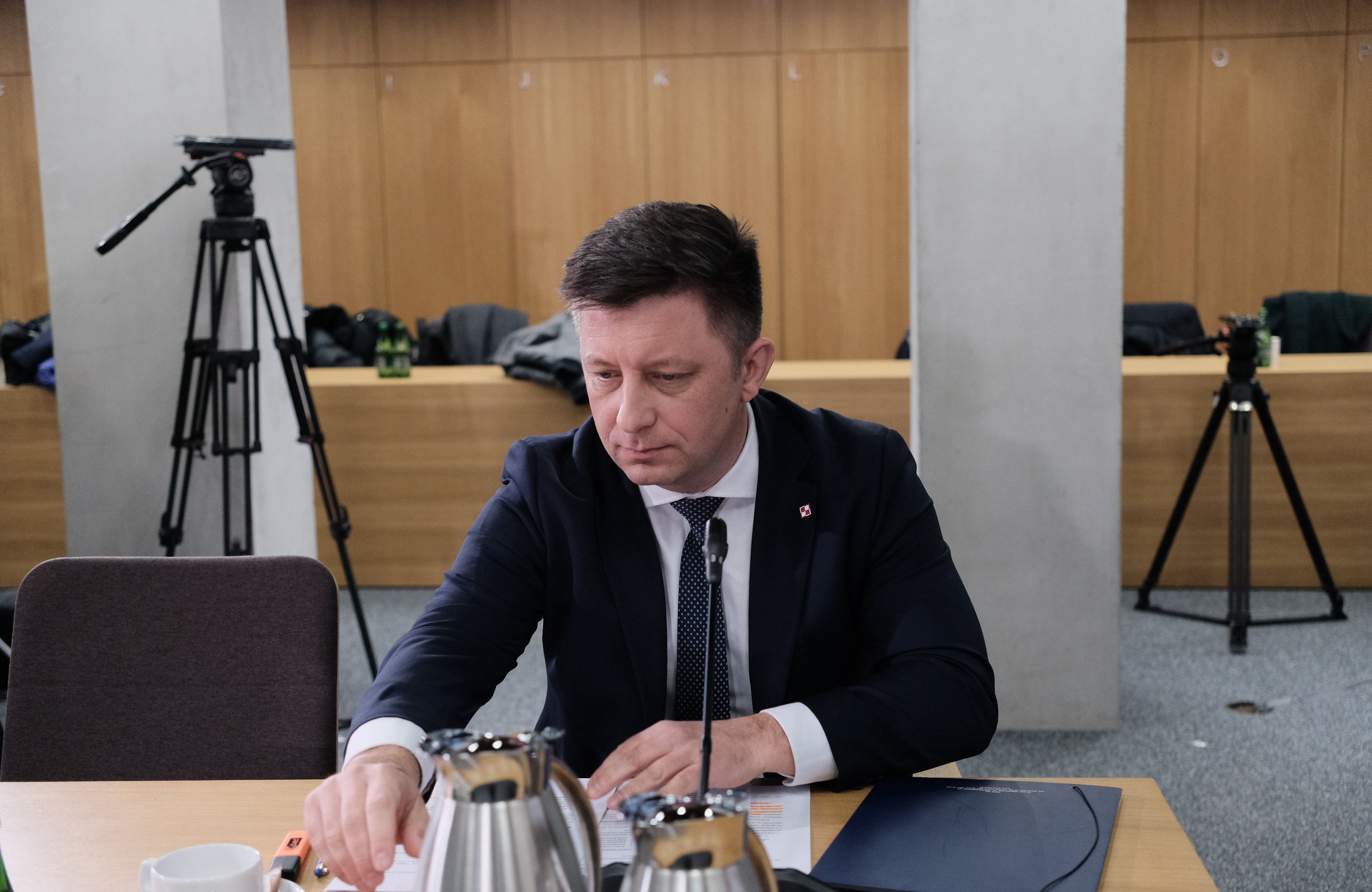 Michał Dworczyk podczas posiedzenia komisji śledczej