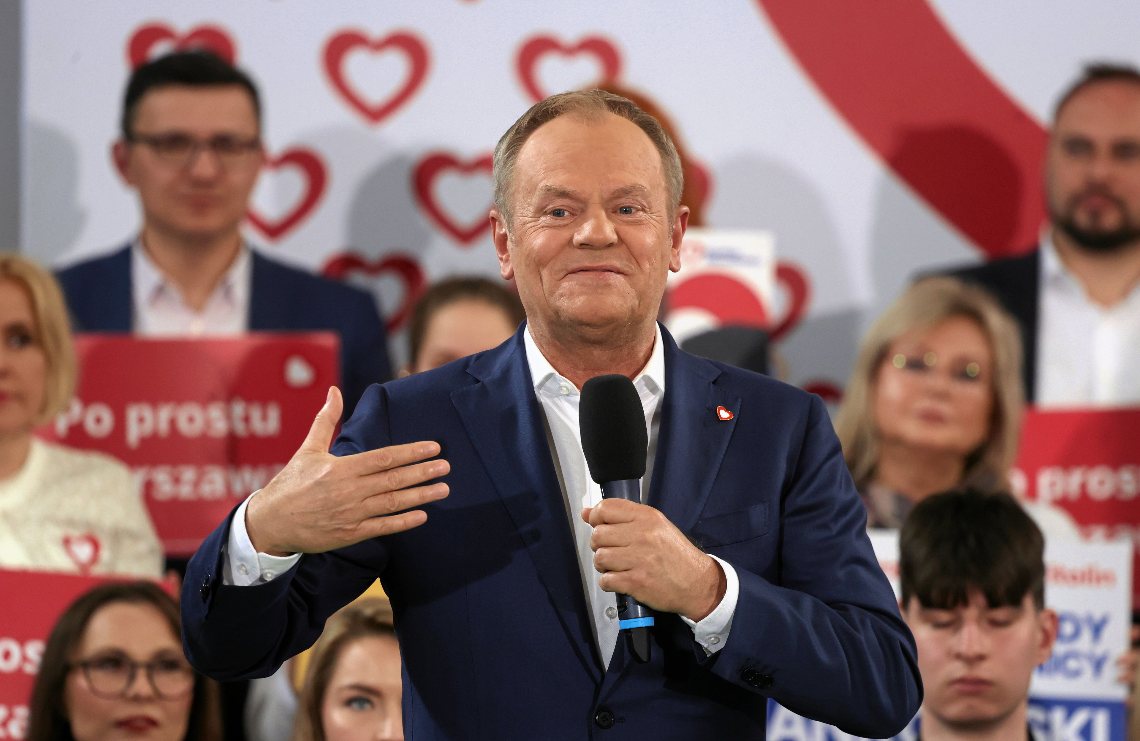 Donald Tusk na wiecu wyborczym