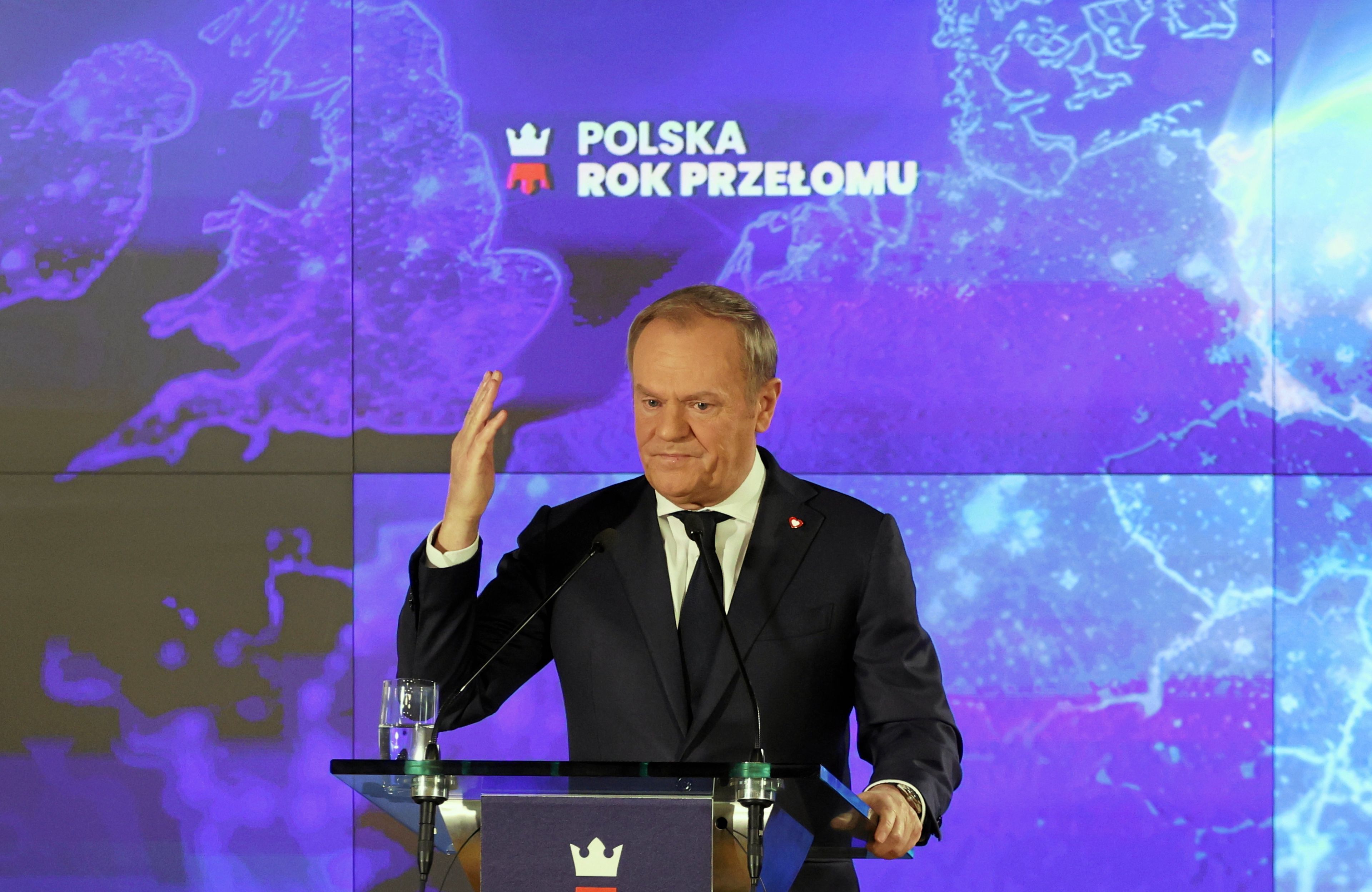 Premier Donald Tusk na wydarzeniu Polska. Rok przelomu na Gieldzie Papierów Wartosciowych