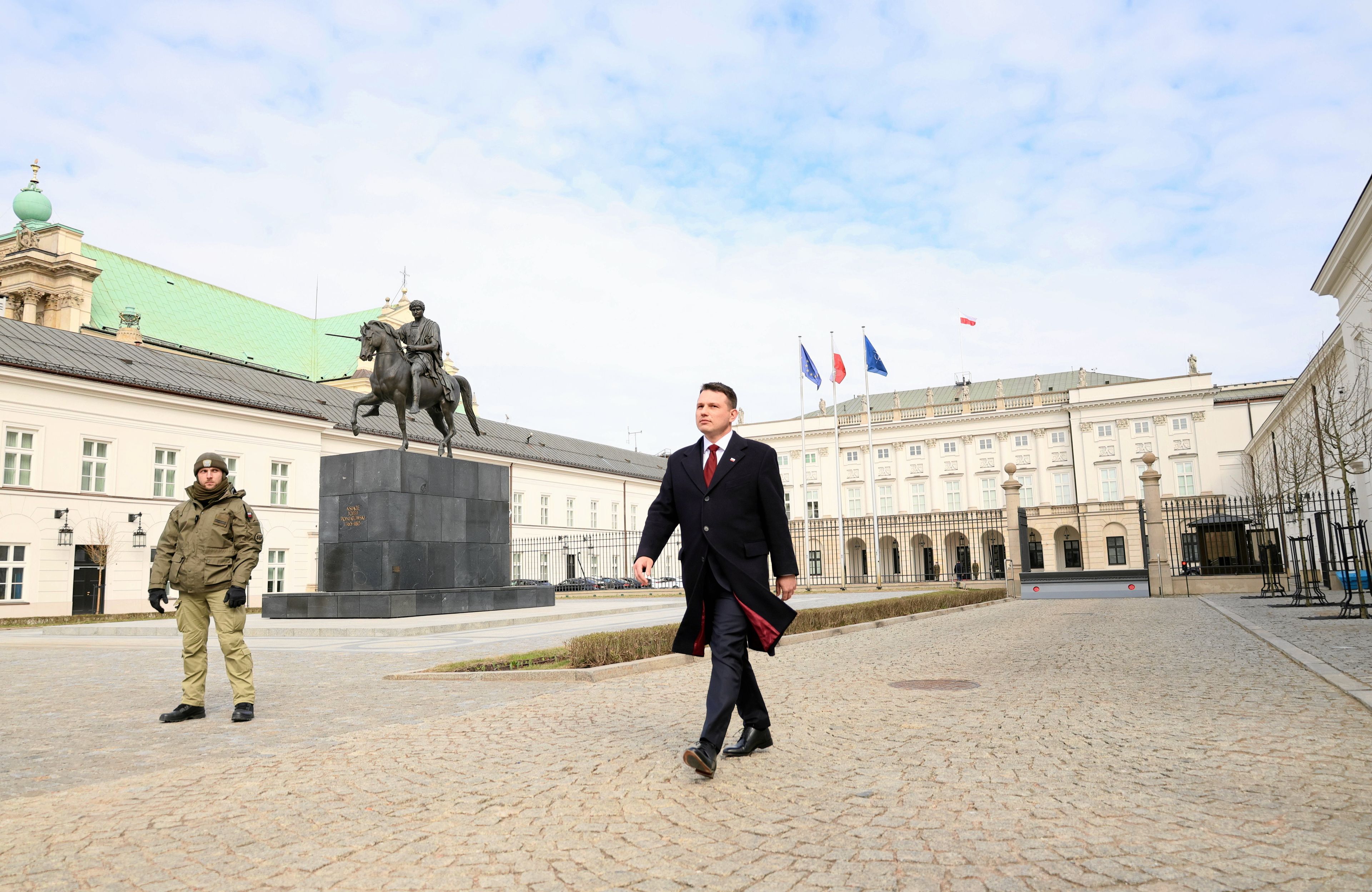Slawomir Mentzen po spotkaniu z prezydentem Andrzejem Duda, 18.03.2025 r