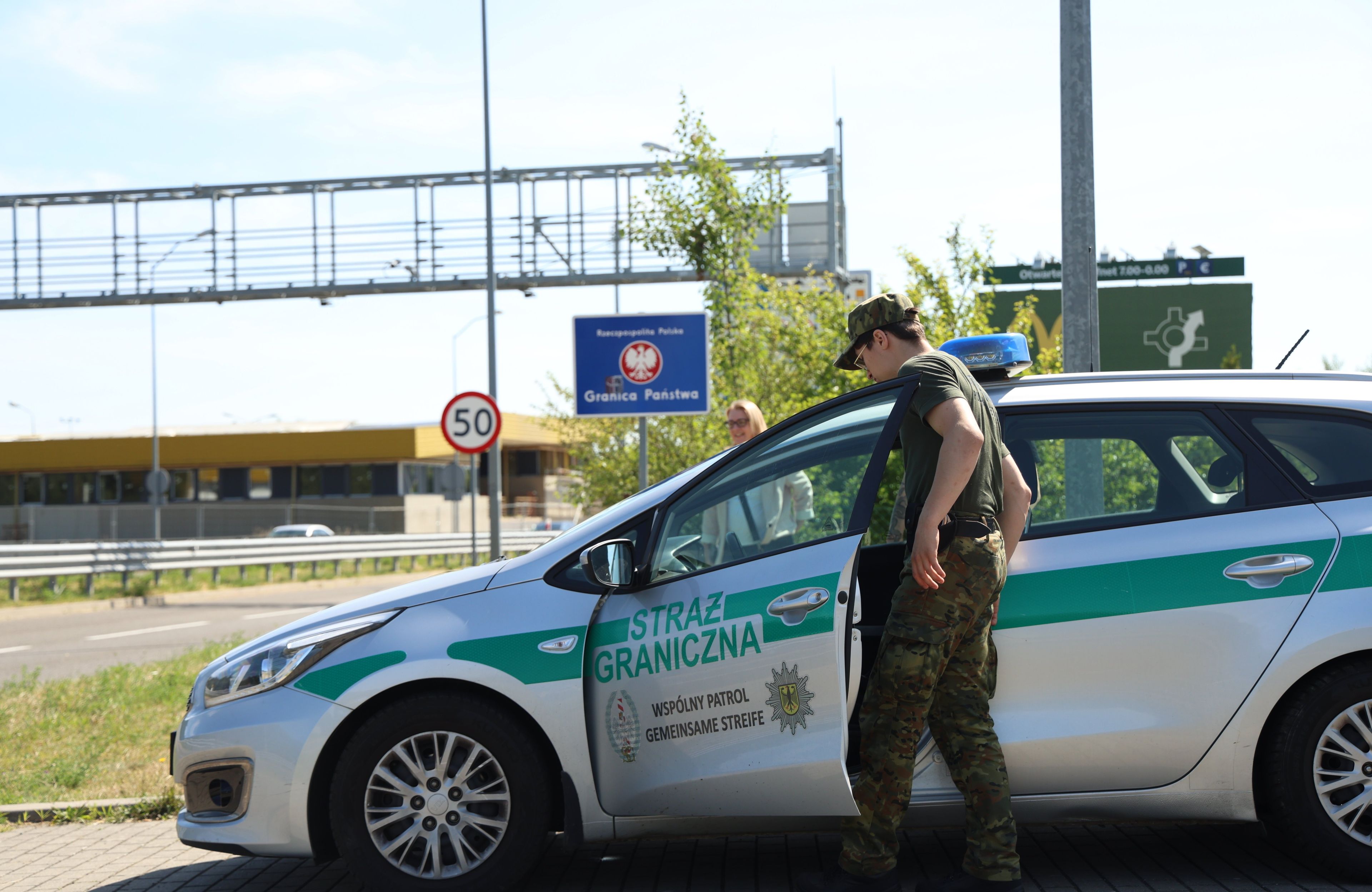 Wspólna kontrola straży granicznej Polski i Niemiec na granicy polsko – niemieckiej w Lubieszynie, 26.06.2025 r.