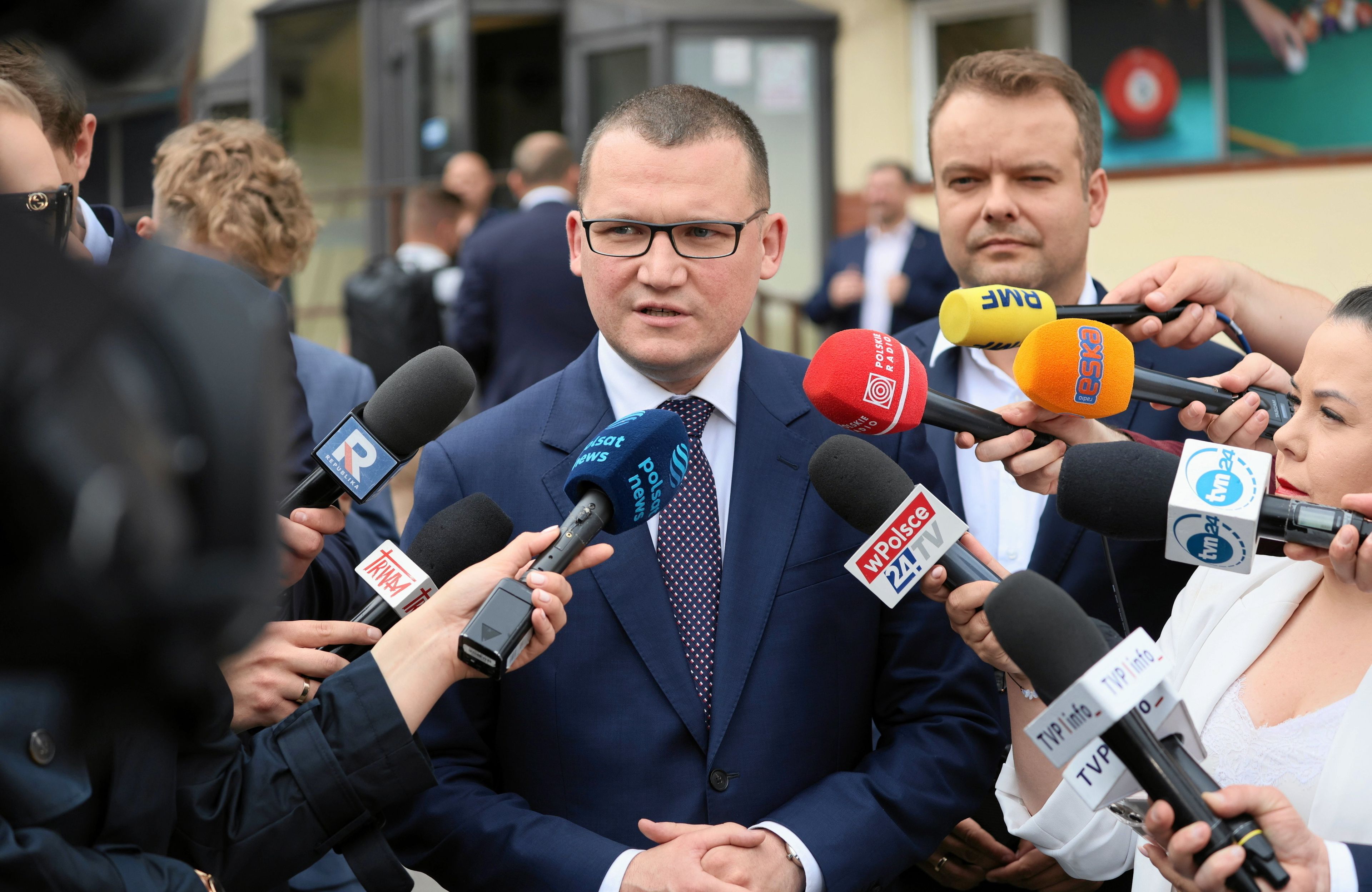 Spotkanie z udzialem zwyciezcy wyborów prezydenckich Karola Nawrockiego i prezesa PiS Jaroslawa Kaczynskiego