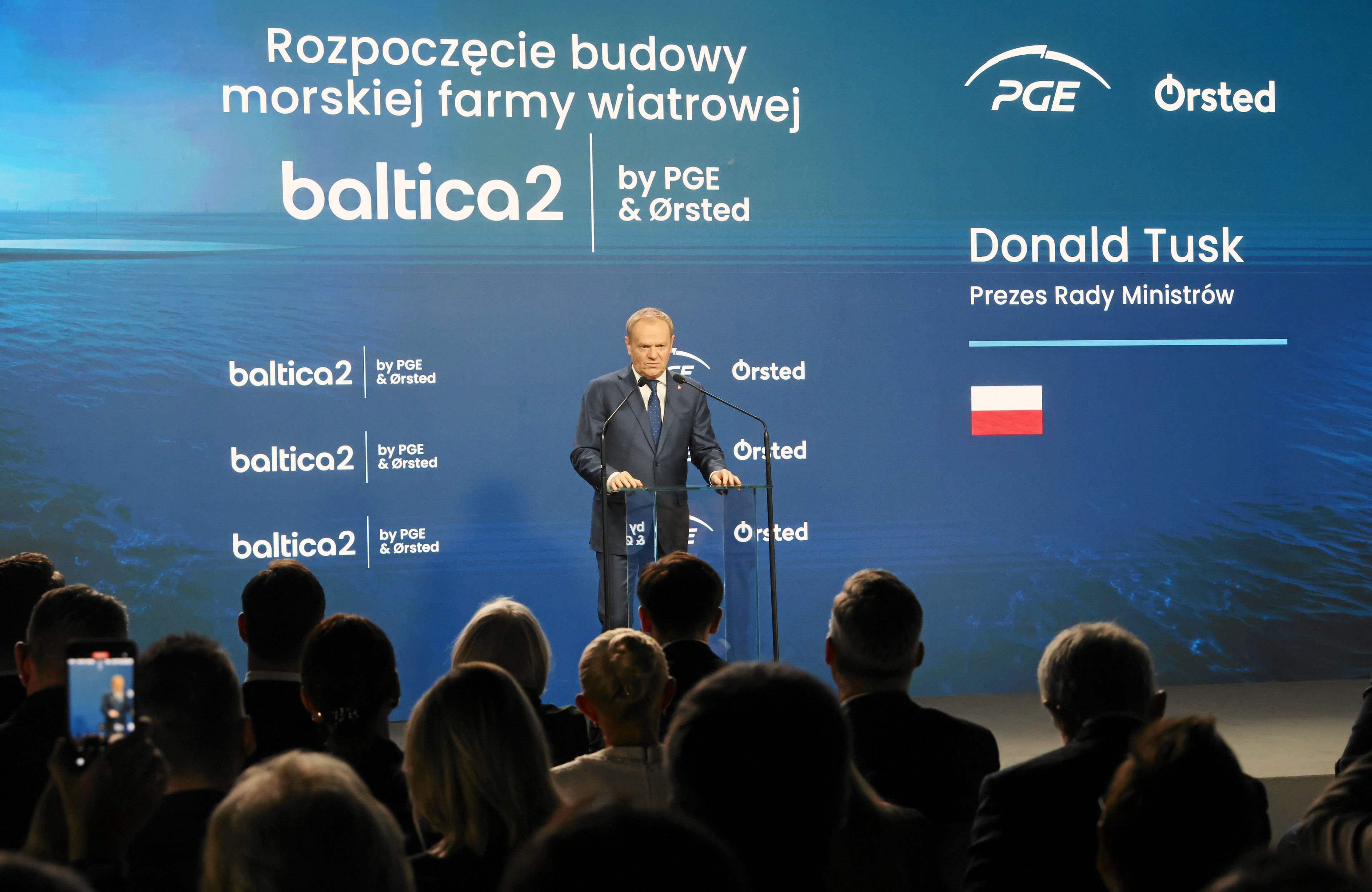 Premier Donald Tusk ogłasza rozpoczęcie budowy Morskiej Farmy Wiatrowej Baltica 2, 30.01.2025 r,