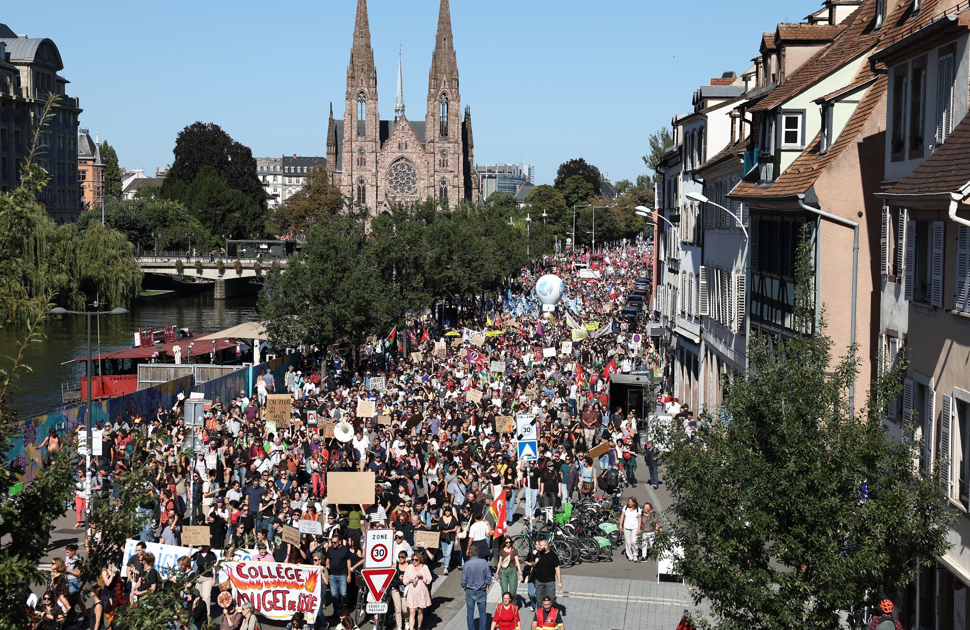 Demonstracja antyrządowa w Strasburgu, 18 września 2025 r.