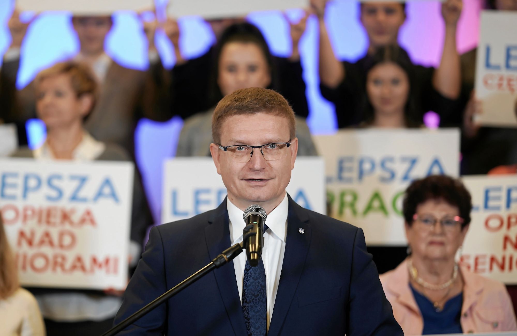 Krzysztof Matyjaszczyk na wiecu wyborczym