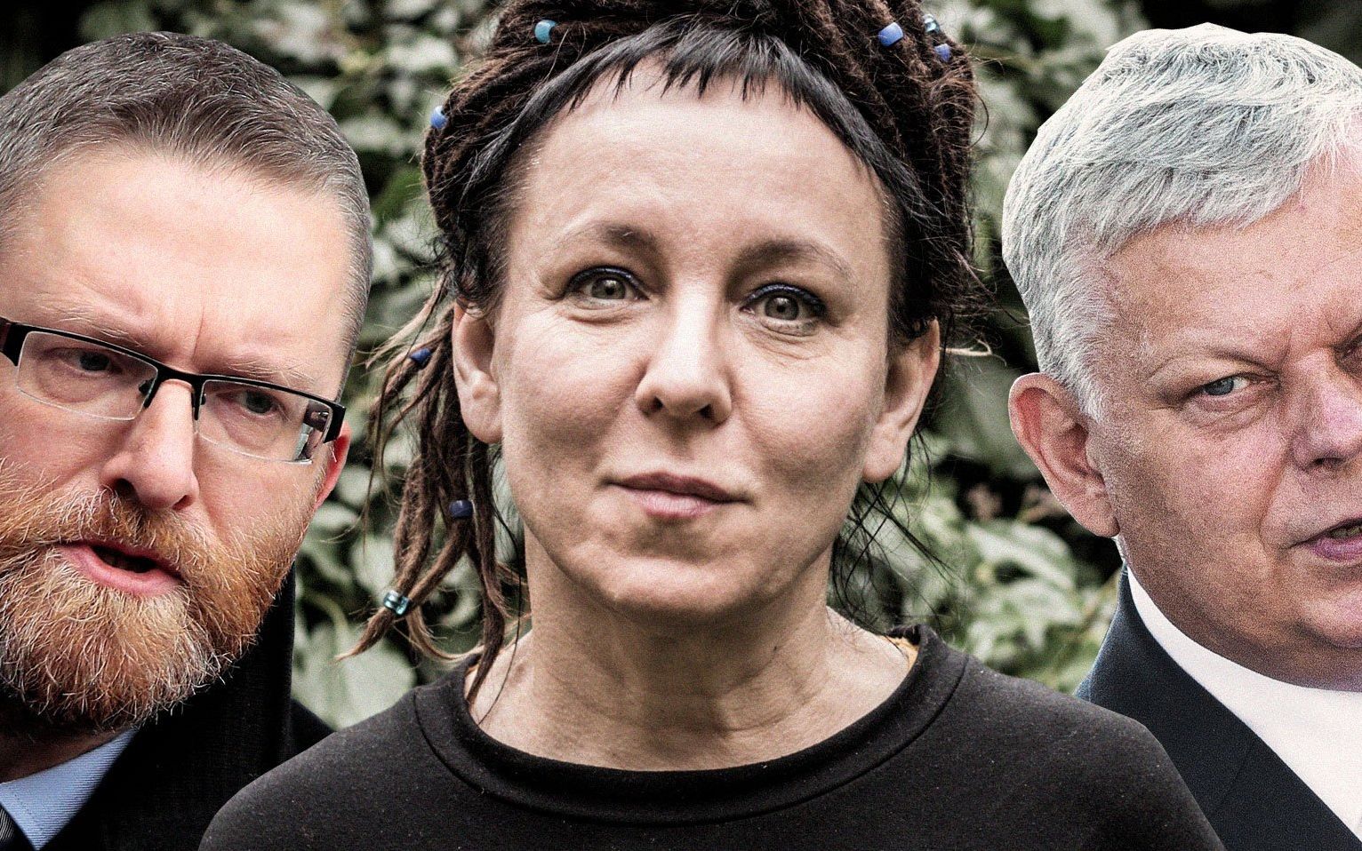 Grafika do artykułu Suski: „Nobel nie jest immunitetem na głupotę”. Braun: „Tokarczuk jest pisarką żydowską”