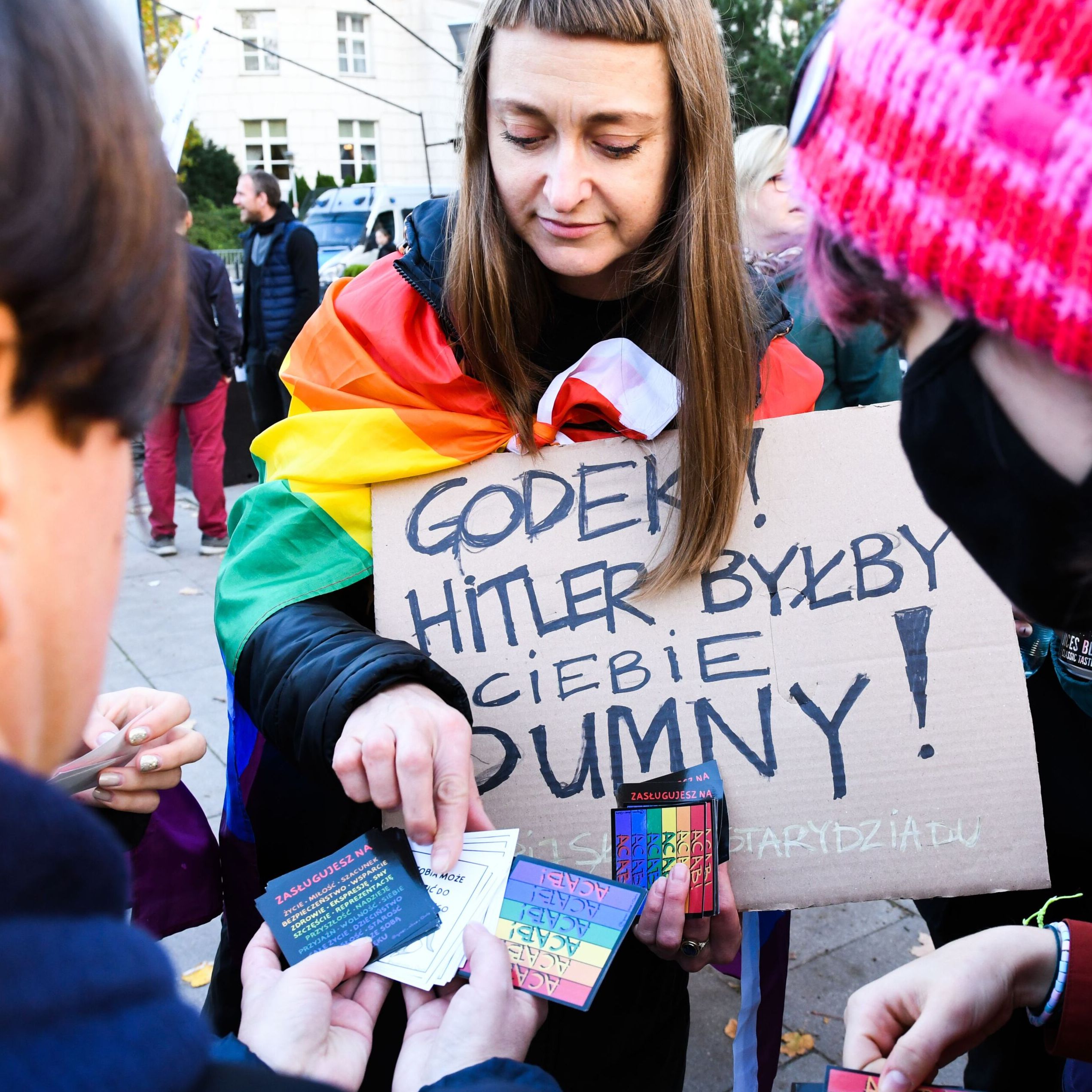 Warszawa, 28.10.2021. Protest przeciw ustawie StopLGBT Kai Godek