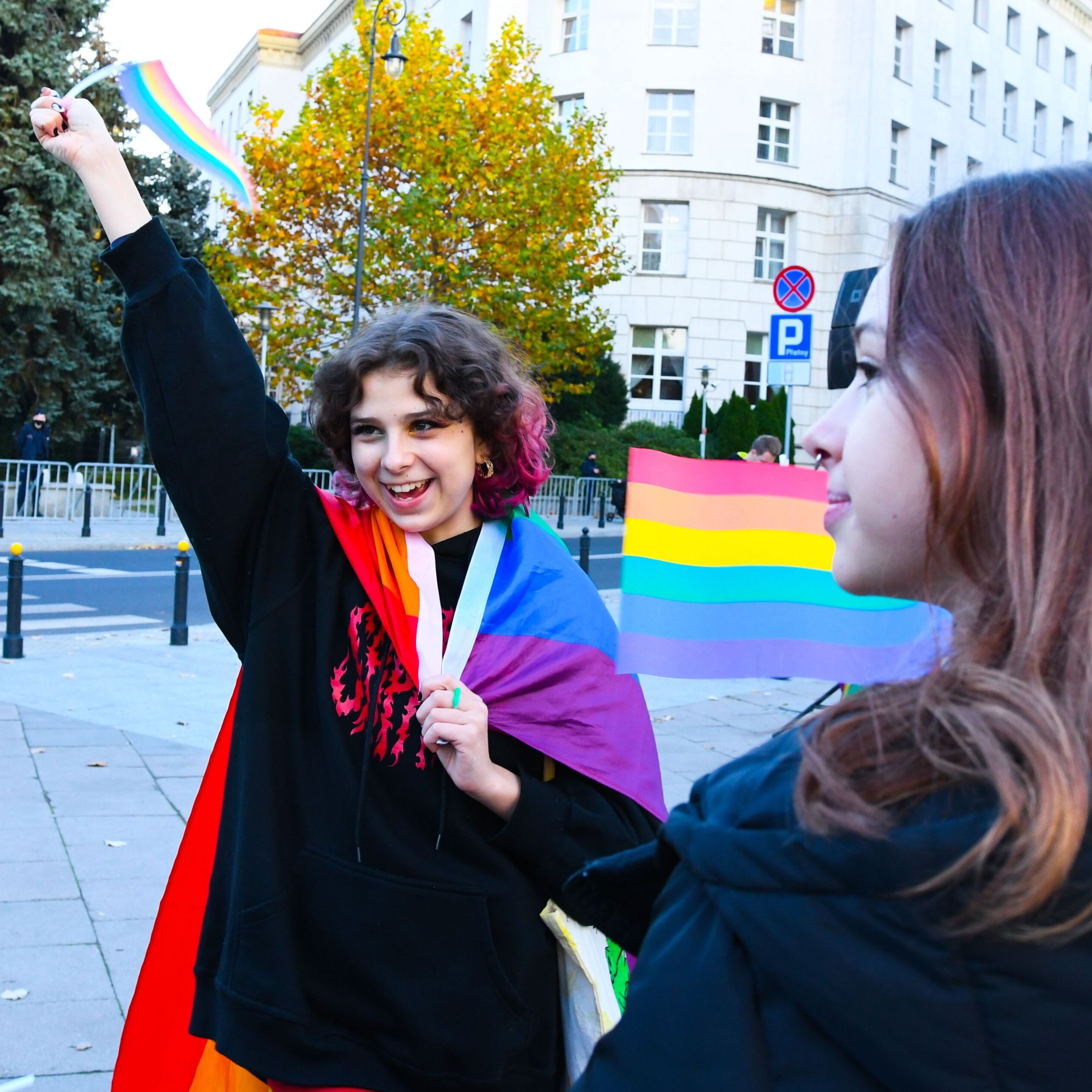 Warszawa, 28.10.2021. Protest przeciw ustawie StopLGBT Kai Godek