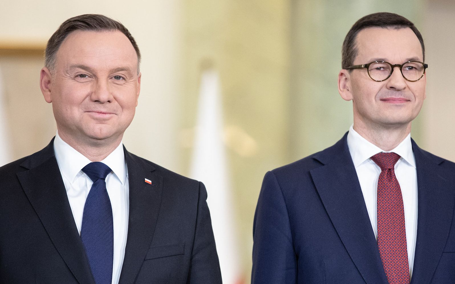 05.03.2020 Warszawa . Palac Prezydencki . Prezydent Andrzej Duda , premier Mateusz Morawiecki podczas zmian w skladzie Rady Ministrow . 
Fot. Dawid Zuchowicz / Agencja Gazeta
