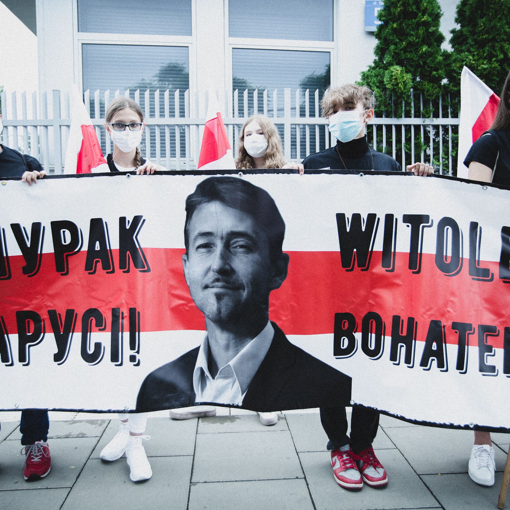 Warszawa, 27.07.2021. Akcja solidarnościowa z Bialorusią
