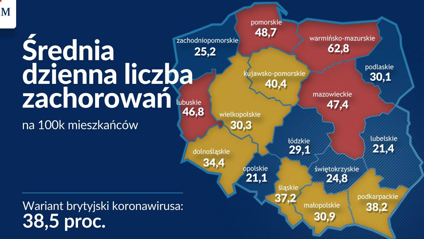 koronawirus na 3. tygodnie przed Wielkanocą - mapa zakażeń w Polsce