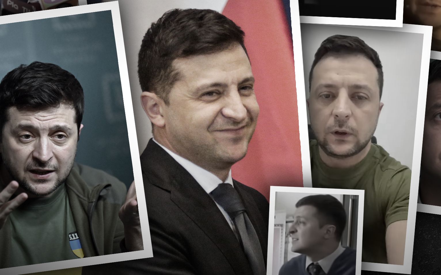 Grafika do artykułu „Prezydent tut". Jak Zełenski podbił serce Ukrainy i całego świata
