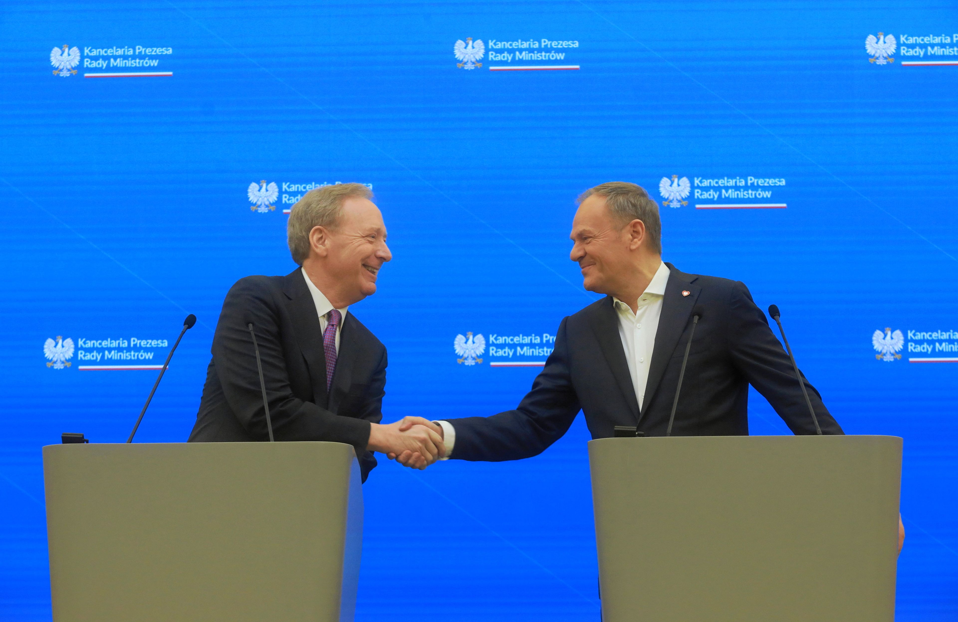 Spotkanie Premiera Donalda Tuska z wizeprezesem Microsoft Bradem Smithem