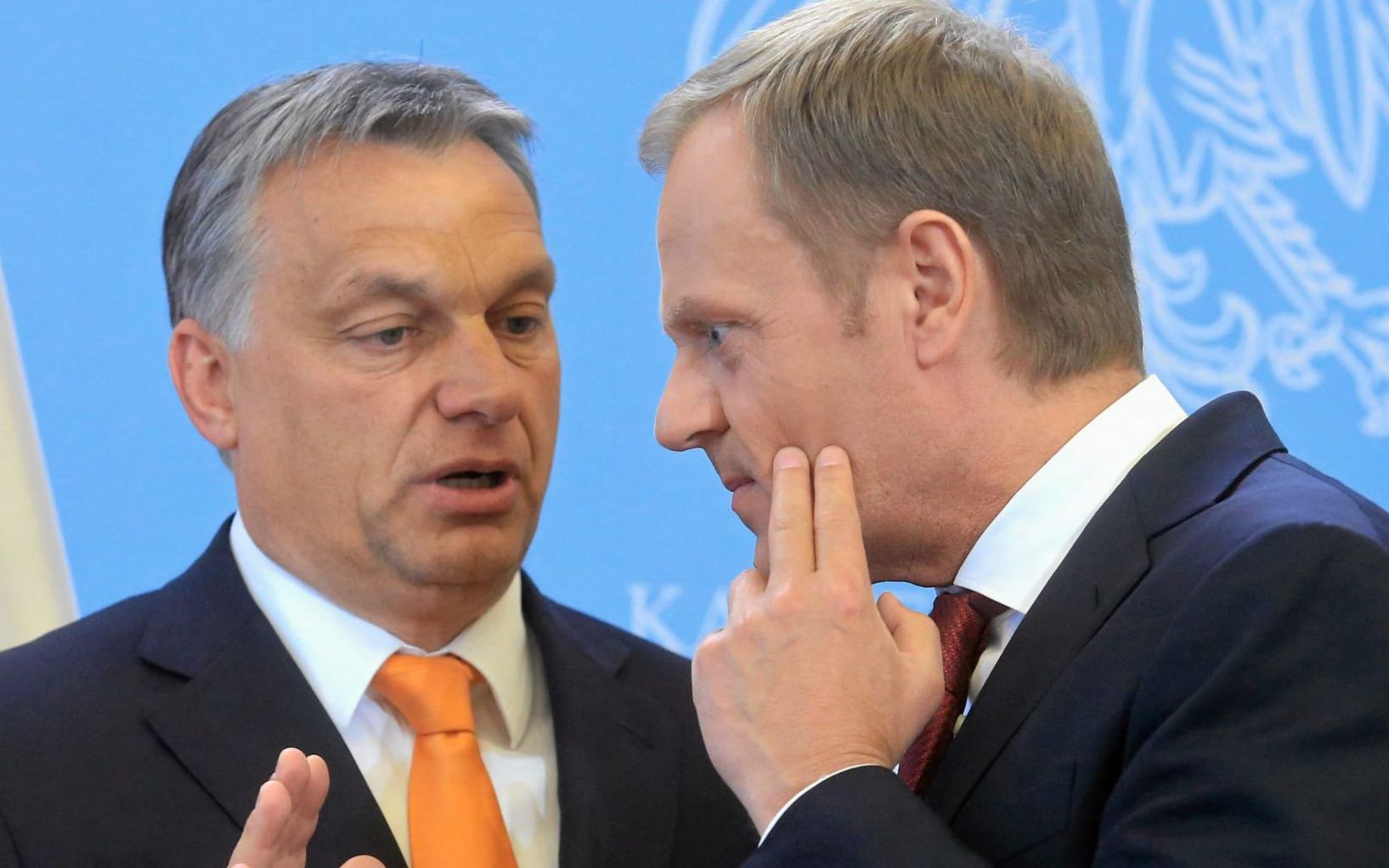 05.05.2014 Warszawa . Premier RP Donald Tusk (p) i premier Wegier Viktor Orban (l) podczas konferencji prasowej .
Fot. Jacek Marczewski / Agencja Gazeta