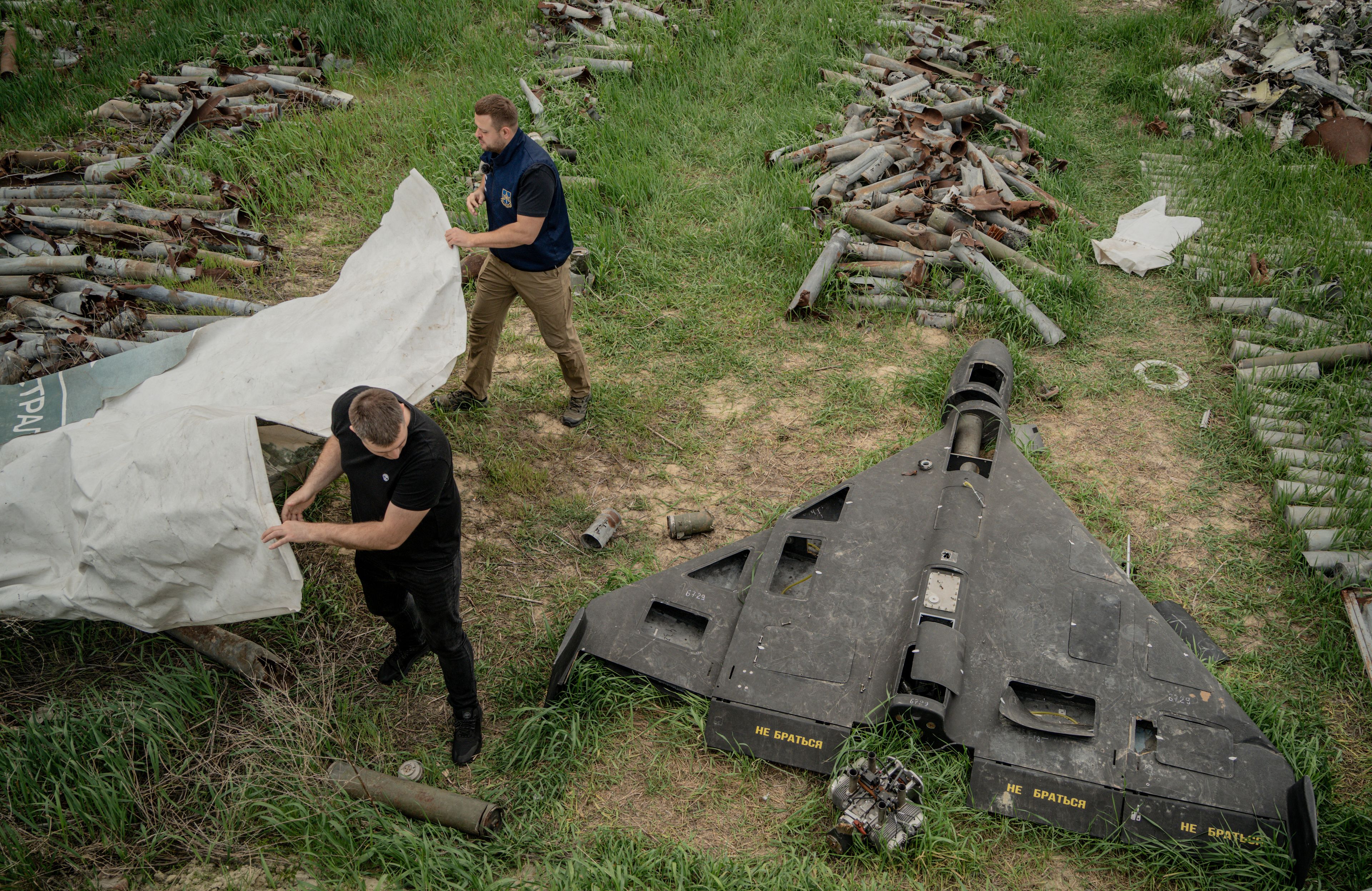 Zestrzelony rosyjski dron w Ukrainie