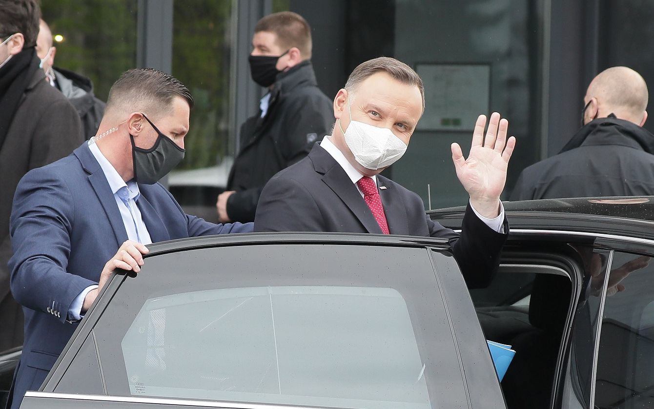 01.05.2020 Warszawa , ul Szeligowska , Studio filmowe Transcolor . Konwencja wyborcza kandydata na prezydenta RP Andrzeja Dudy - pierwsza online .
Fot. Slawomir Kaminski / Agencja Gazeta