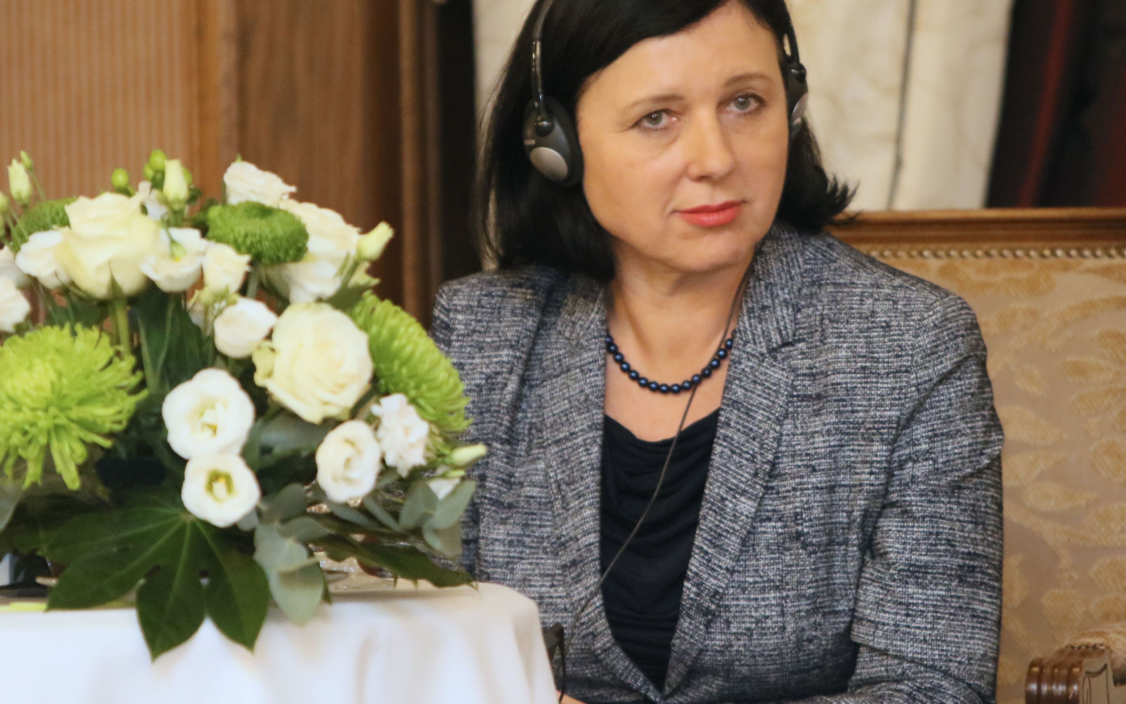 EU Commissioner for Justice, Consumers and Gender Equality Vera Jourova during participation Leaders' Club Conference in Vilnius on November 22, 2018