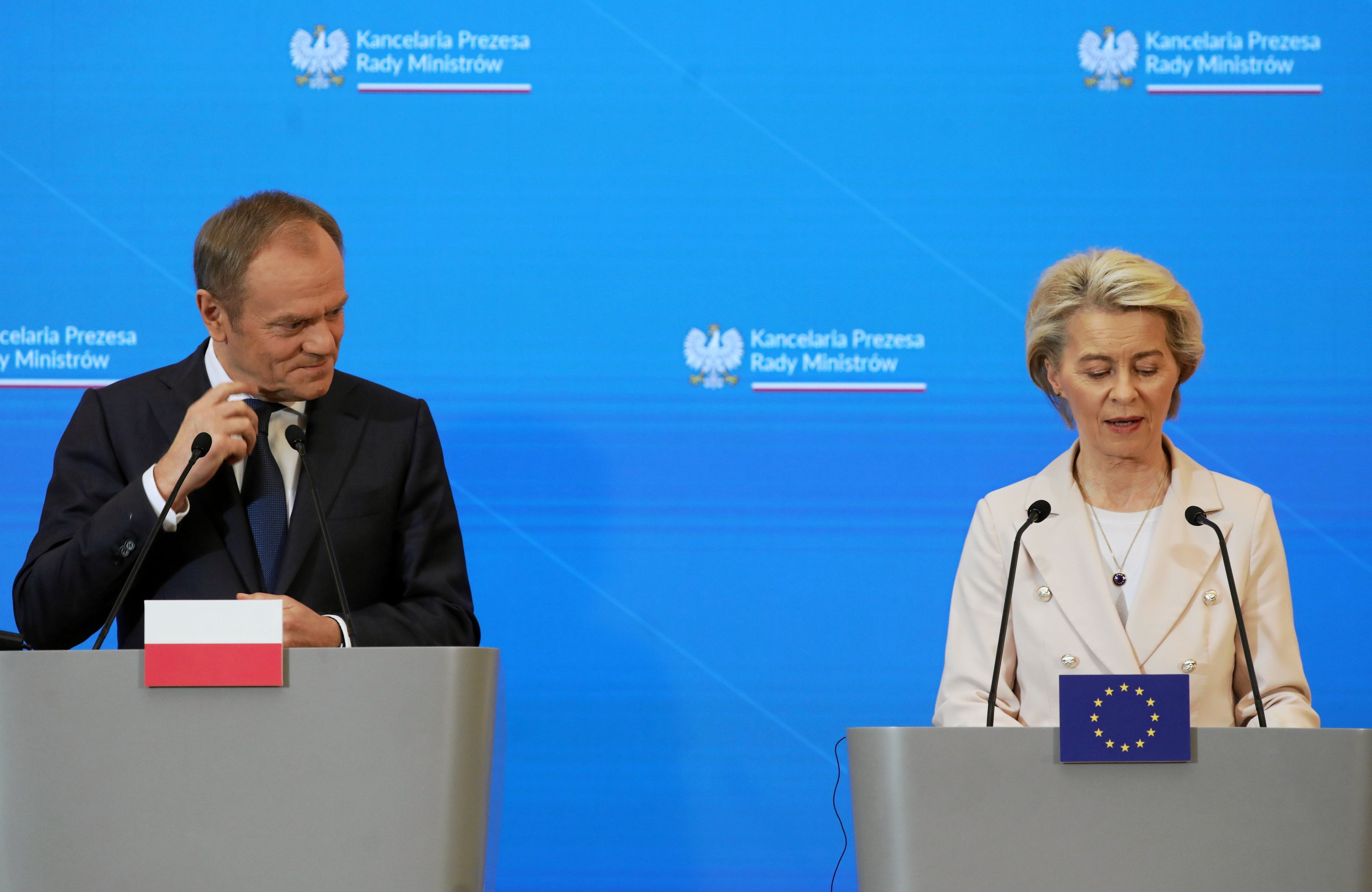 Donald Tusk i Ursula von der Leyen