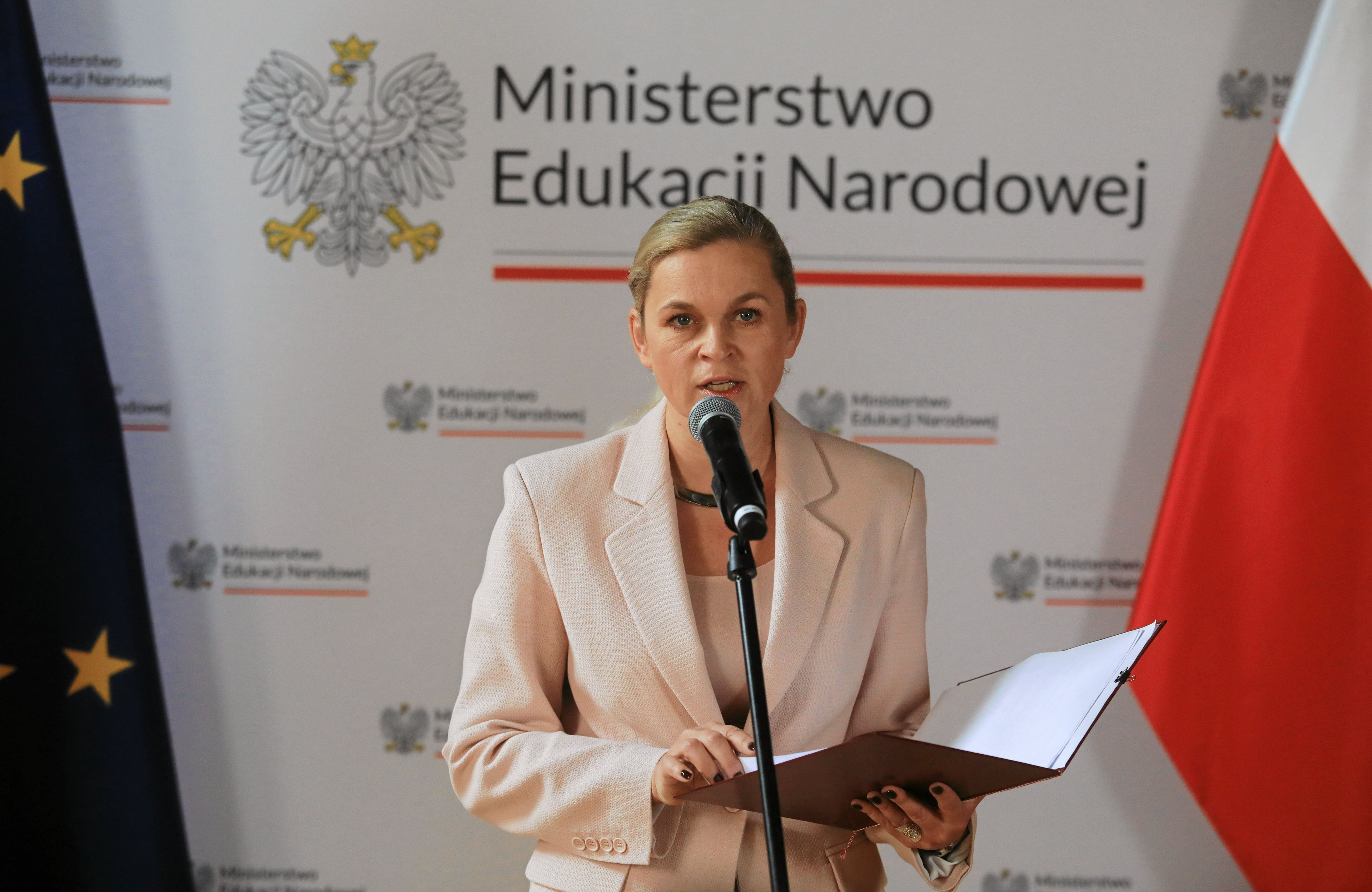 Konferencja prasowa minister edukacji Barbary Nowackiej