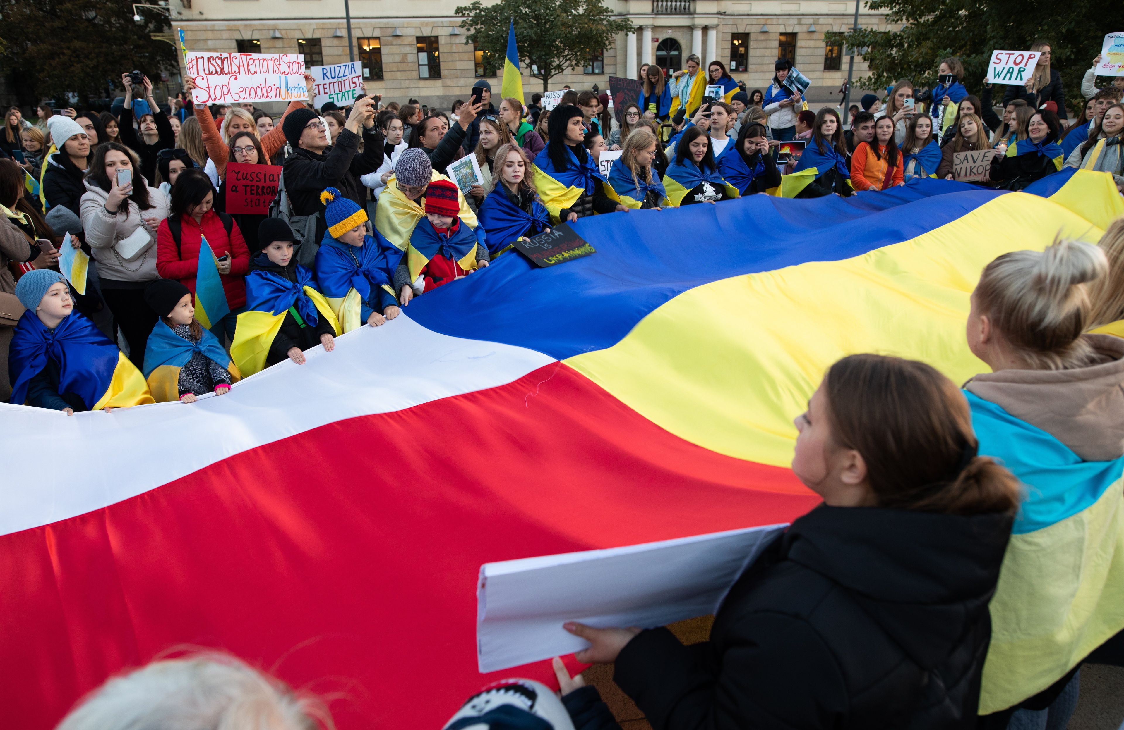 Protest w Lublinie przeciw wojnie w Ukrainie