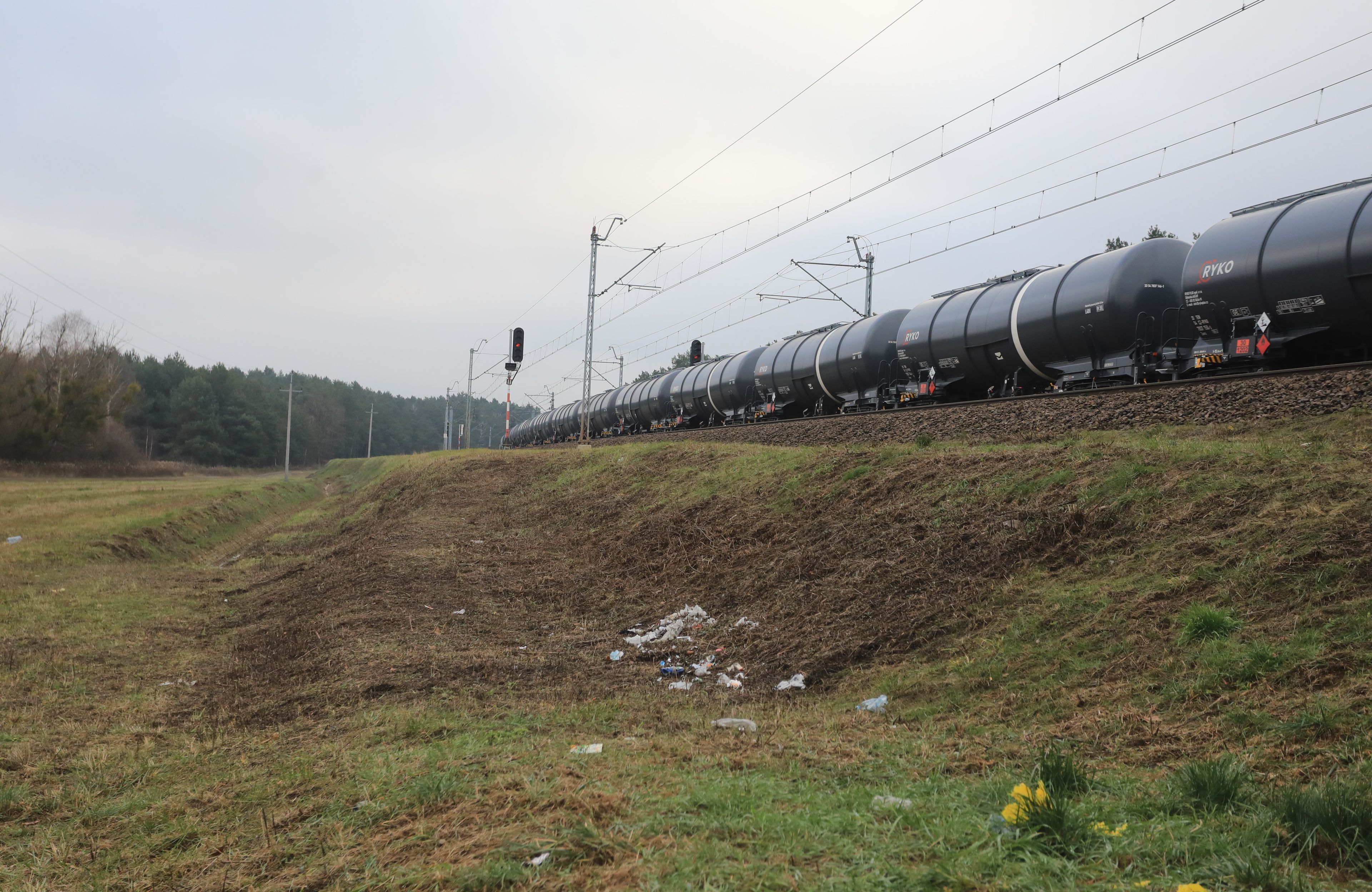 Mika, miejsce gdzie doszlo do sabotazu na torach kolejowych