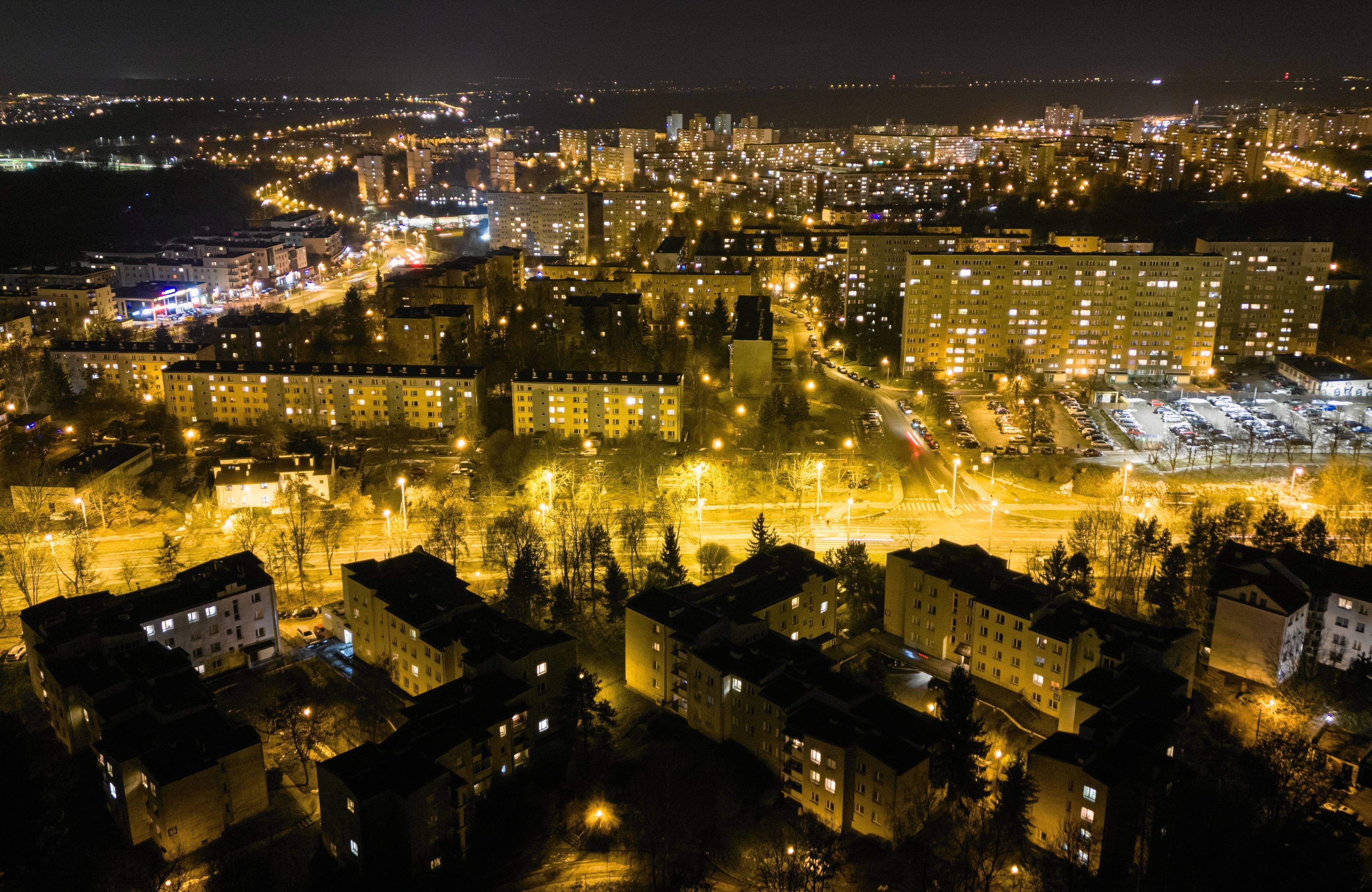 Widok na miasto nocą