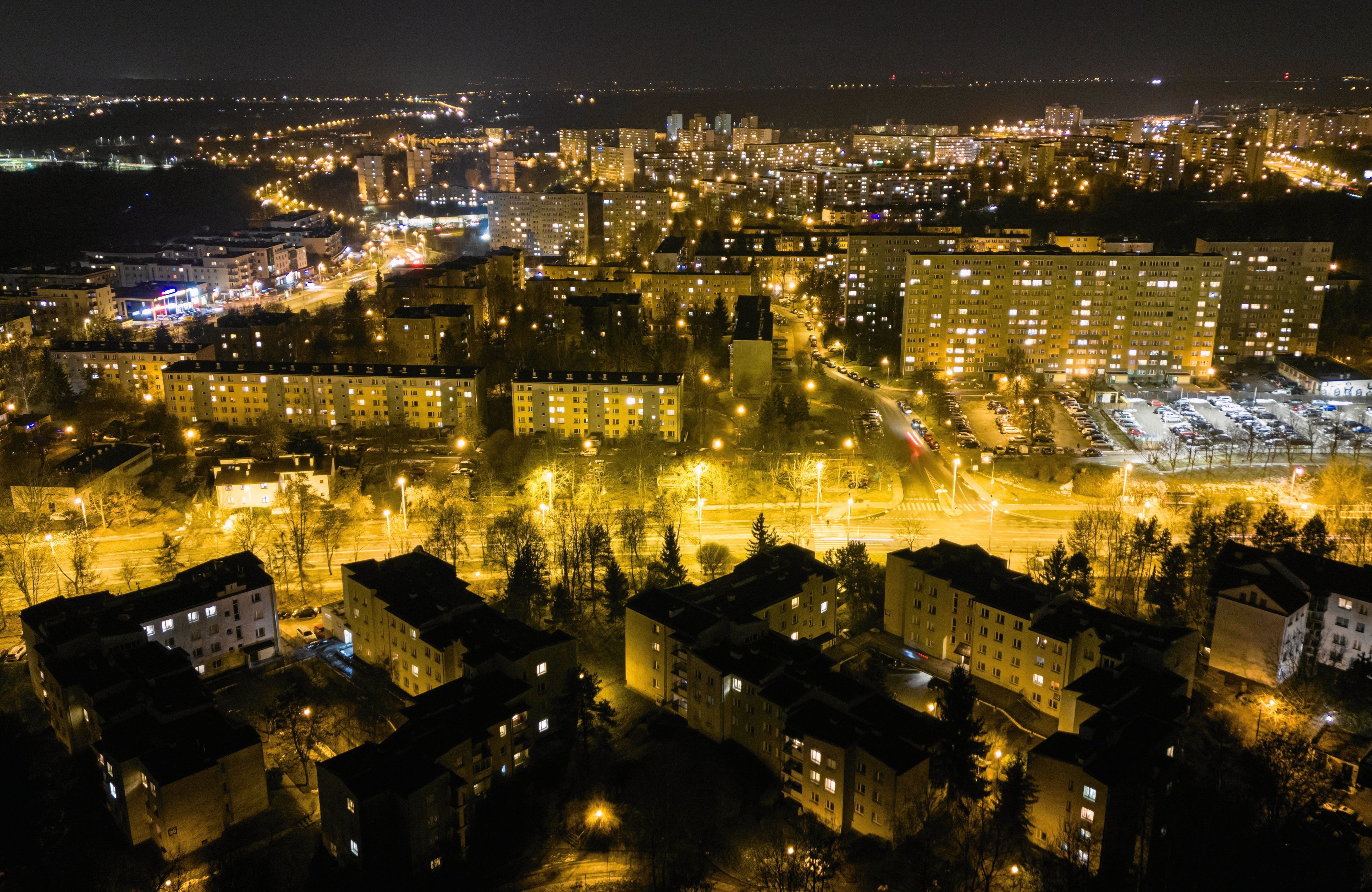 Widok na miasto nocą