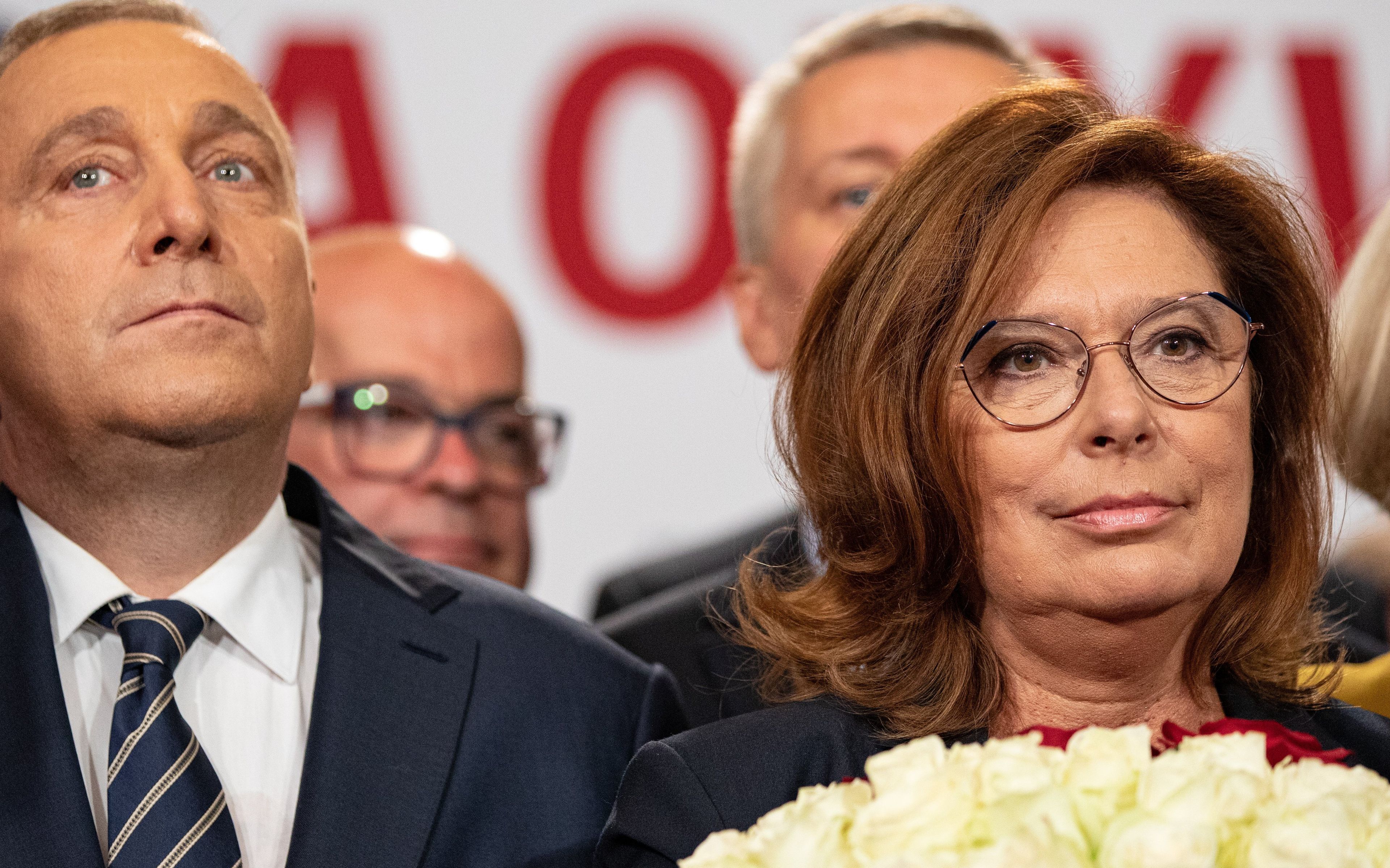 03.08.2019 Warszawa , Restauracja AleGloria . Start kampanii Koalicji Obywatelskiej . Nz Grzegorz Schetyna , Malgorzata Kidawa - Blonska . 
Fot. Dawid Zuchowicz / Agencja Gazeta