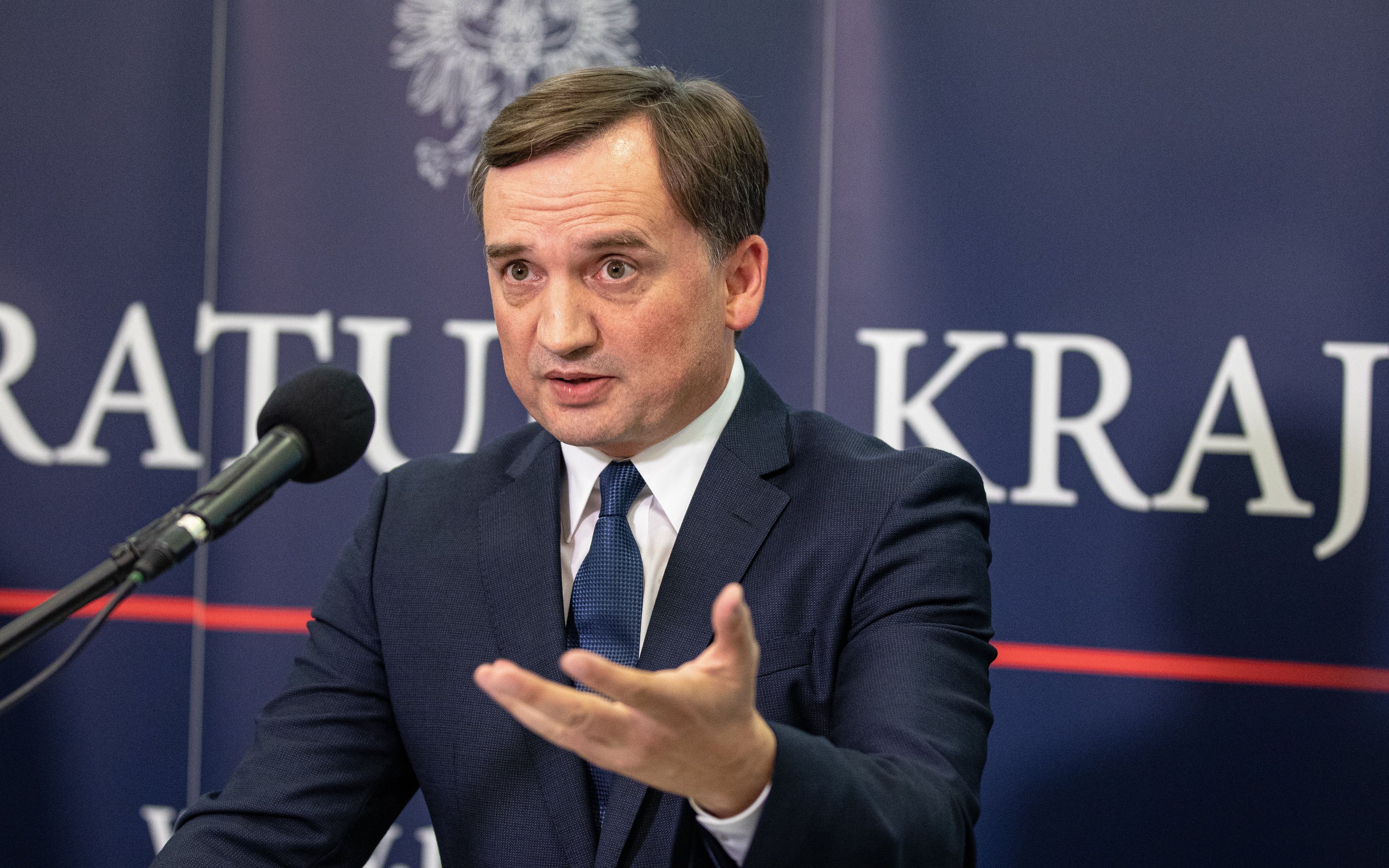 09.09.2019 Warszawa , Prokuratura Krajowa . Prokurator Generalny Zbigniew Ziobro podczas konferencji prasowej ws postawienia aktu oskrazenia 13 osobom z warszwskiego ratusza ws reprywatyzacji . 
Fot. Dawid Zuchowicz / Agencja Gazeta