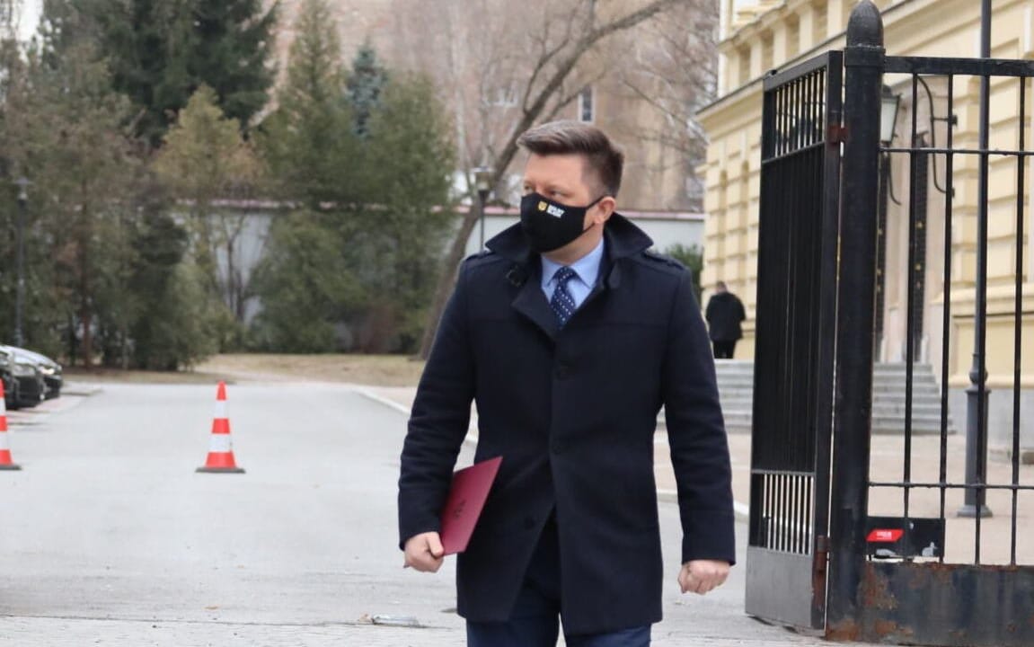 23.03.2021 Warszawa , al Ujazdowskie , KPRM . Szef Kancelarii Premiera minister Michal Dworczyk podczas konferencji prasowej .
Fot. Slawomir Kaminski / Agencja Gazeta