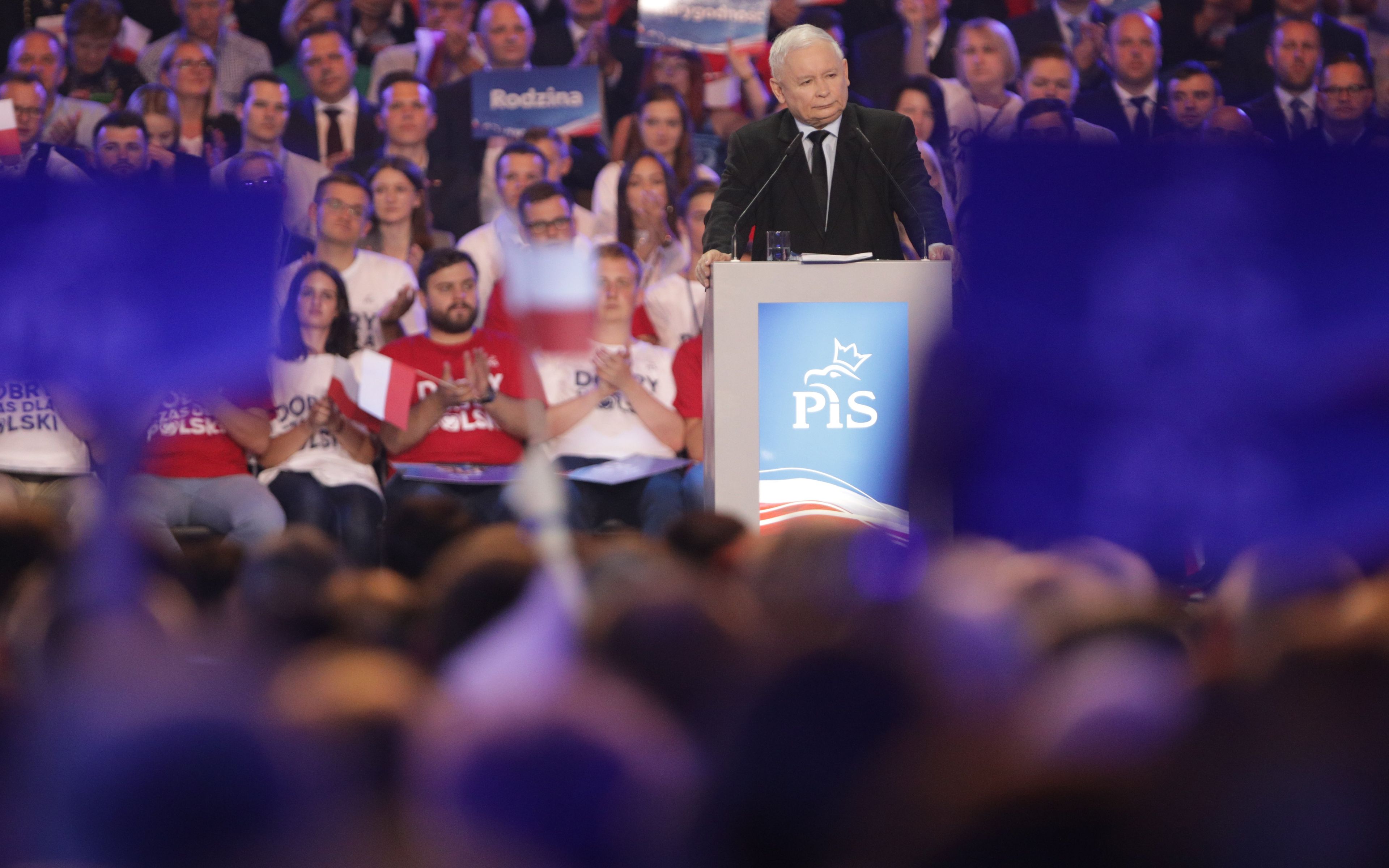 07.09.2019 Lublin , hala sportowa Globus . Prezes Jaroslaw Kaczynski podczas konwencji wyborczej Prawa i Sprawiedliwosci . 
Fot. Jakub Orzechowski / Agencja Gazeta