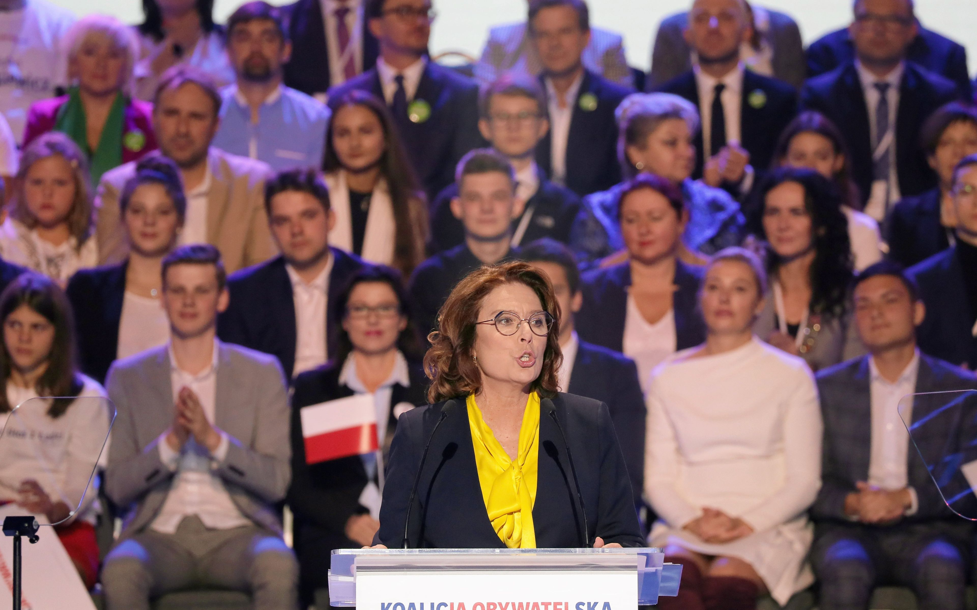06.10.2019  Warszawa , ul Modlinska , Global Expo . Konwencja Wyborcza Koalicji Obywatelskiej . Nz Malgorzata Kidawa - Blonska . 
Fot. Slawomir Kaminski / Agencja Gazeta