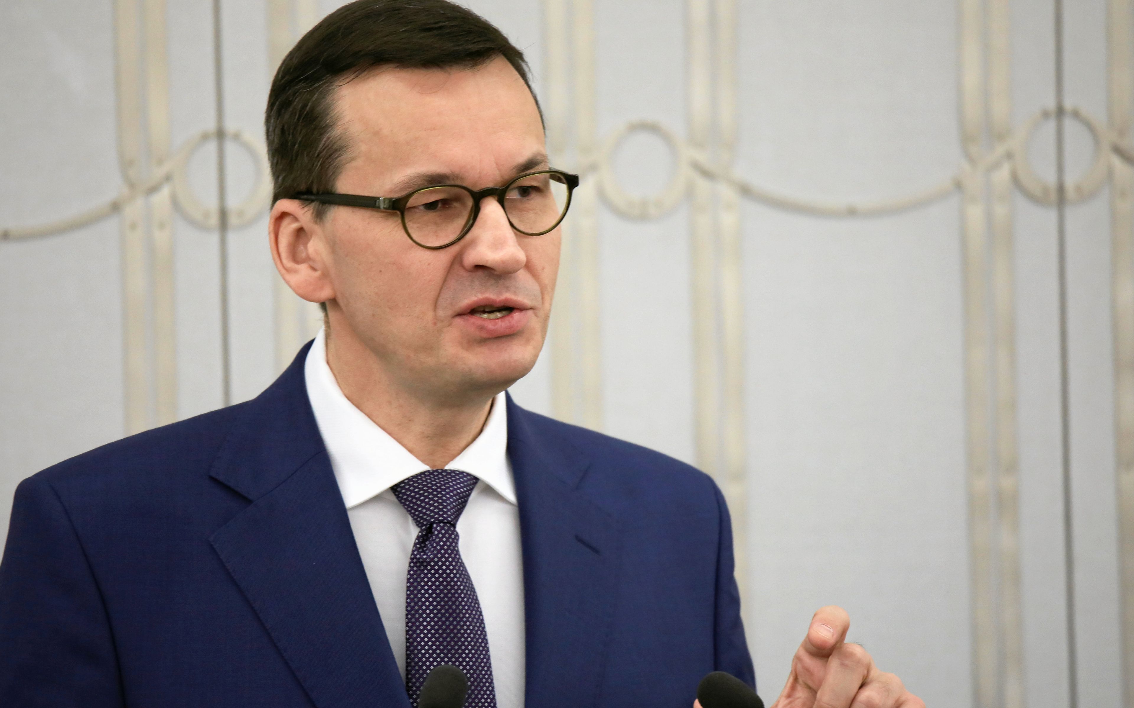 23.01.2018 Warszawa , ul Wiejska Senat . 71 Posiedzenie Senatu IX Kadencji . Premier Mateusz Morawiecki podczas wystapienia w czasie prac nad ustawa budzetowa na rok 2019 .