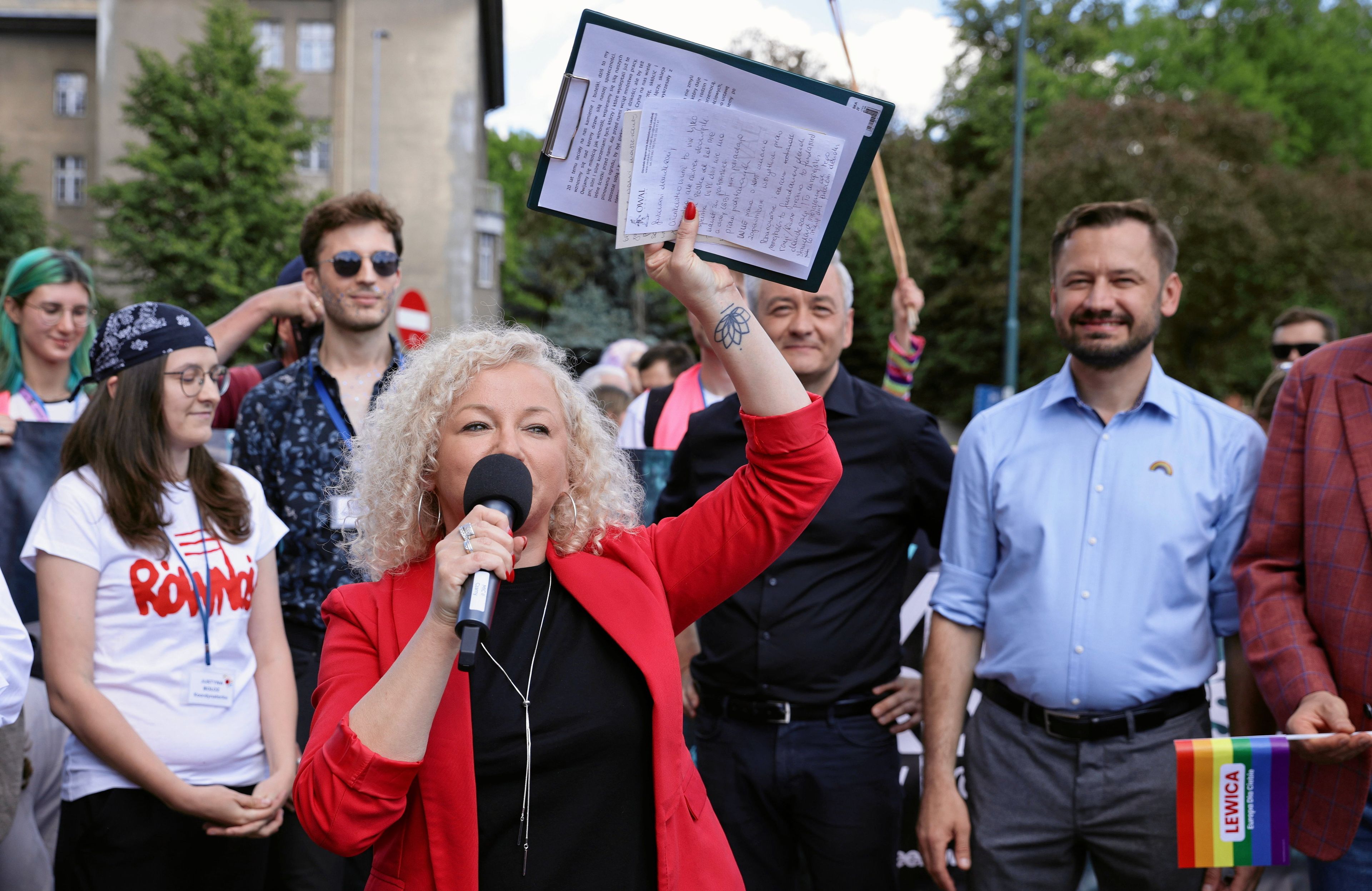 Katarzyna Kotula na Marszu Równości w Krakowie