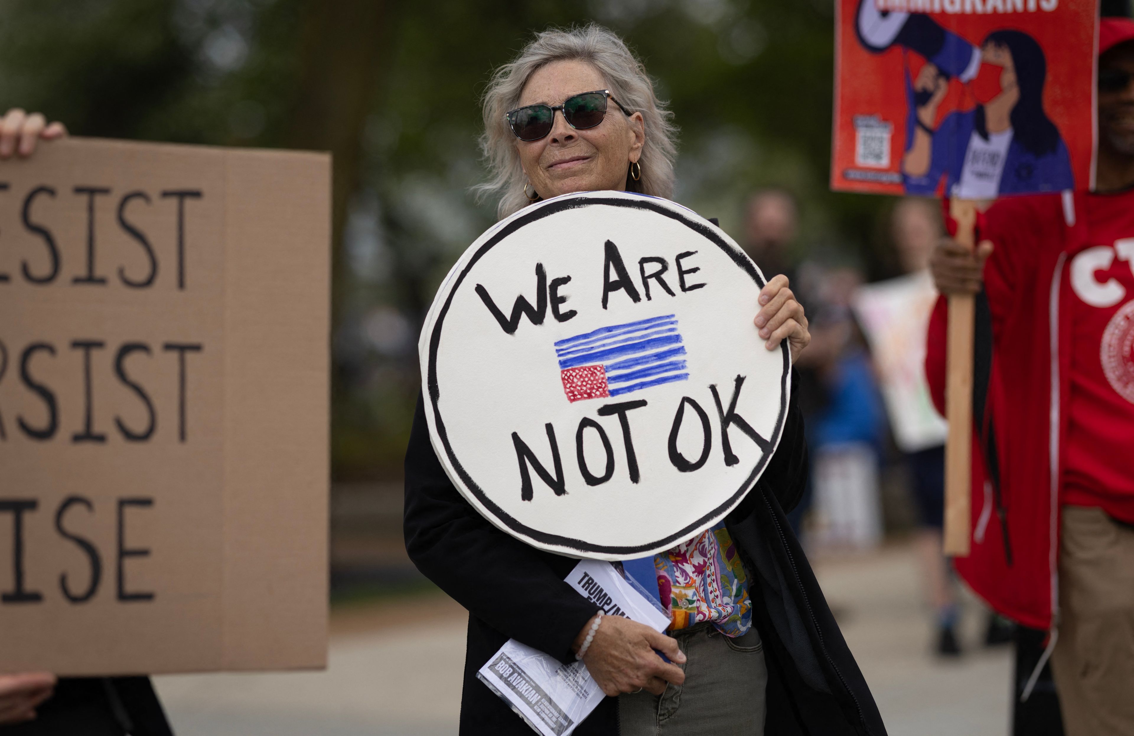 Demonstracja protestu przeciwko polityce Donalda Trumpa, 1.05.2025 r