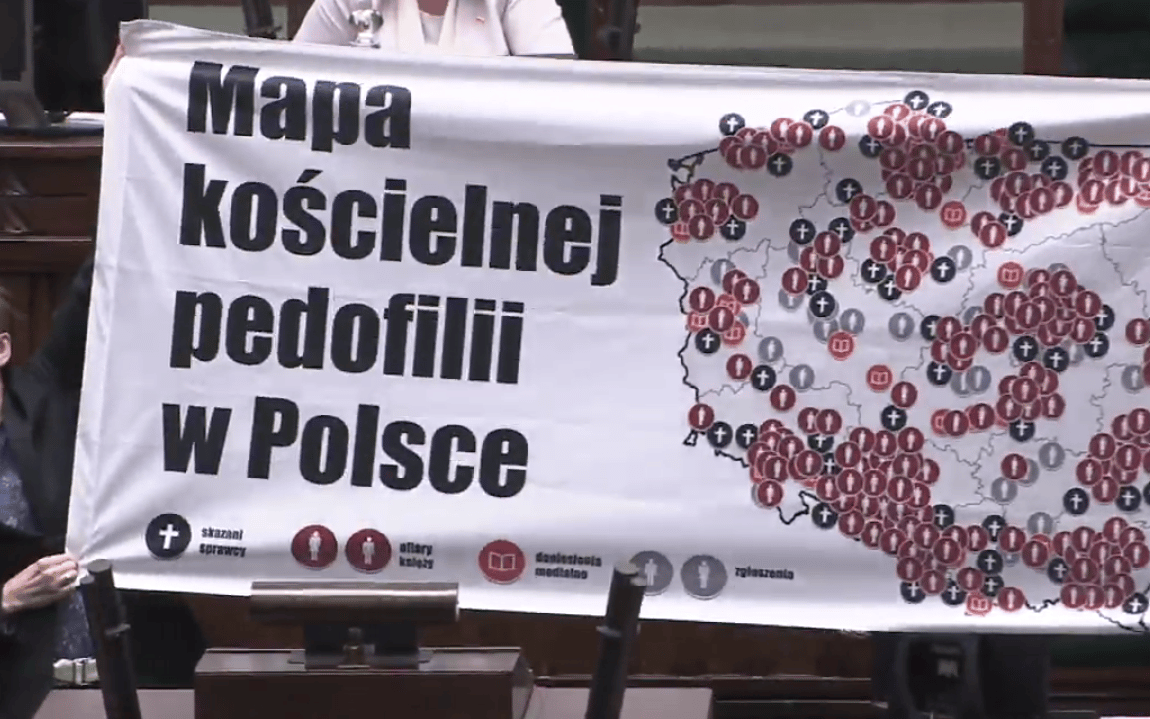 Grafika do artykułu Scheuring-Wielgus oskarża w Sejmie: Na kolana przed ofiarami księży! Błagajcie o wybaczenie!