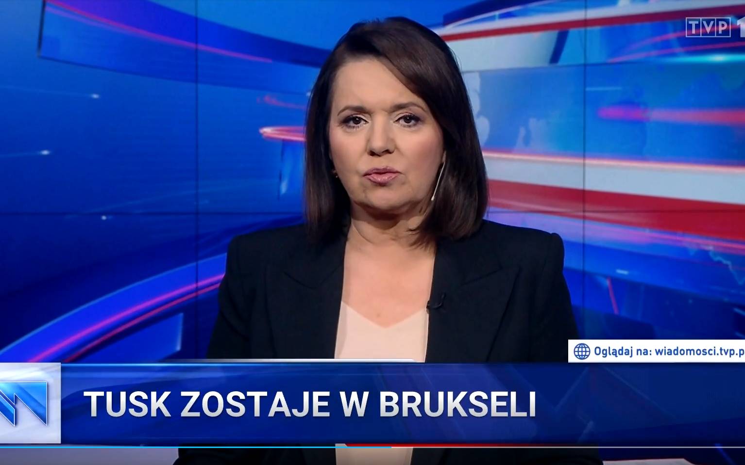 Grafika do artykułu "Wiadomości" TVP z ulgą i żalem: Tusk zostaje w Brukseli